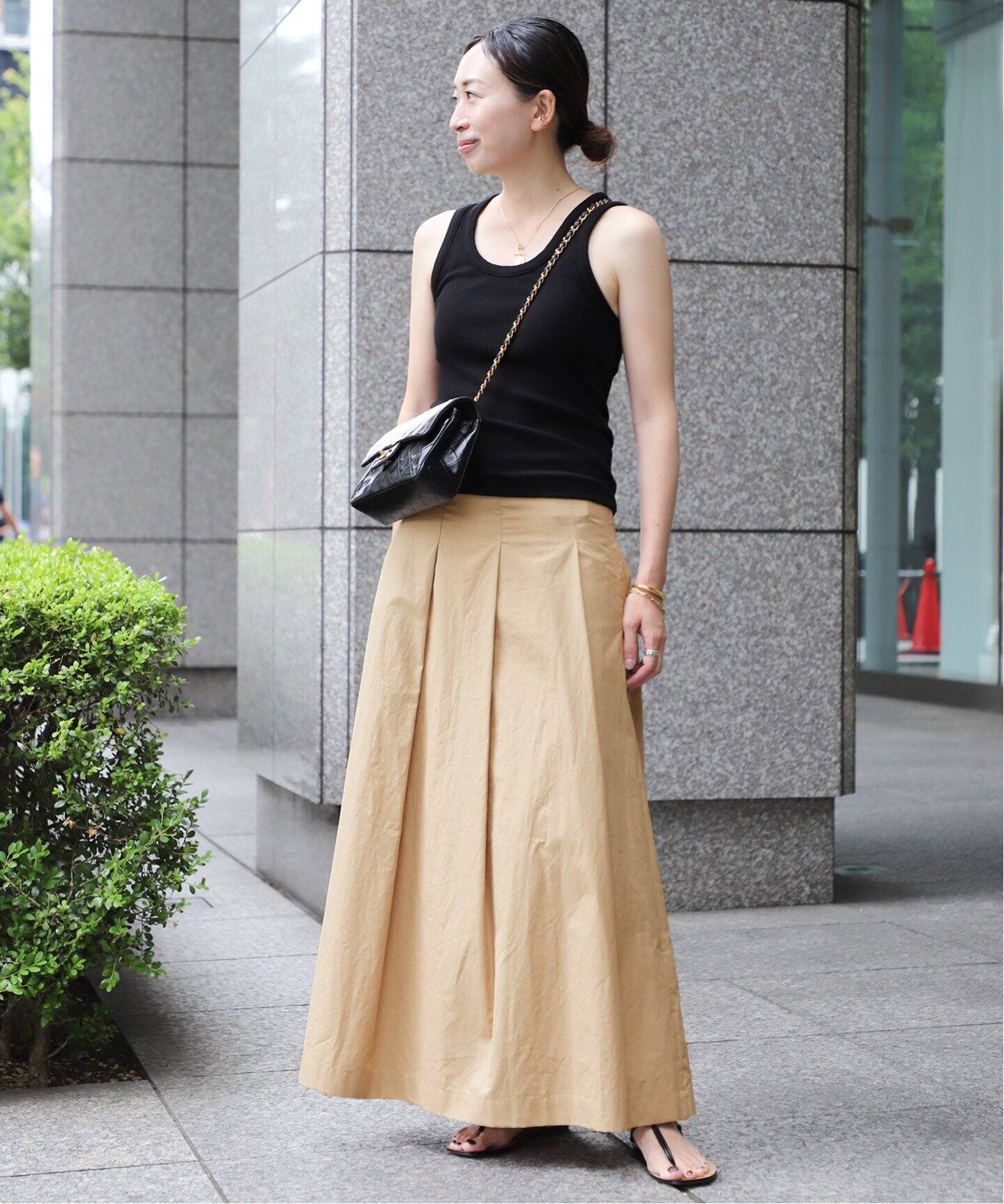Col Pierrot/コルピエロ】CTN PLEATED スカート（BEIGE）（ロング 