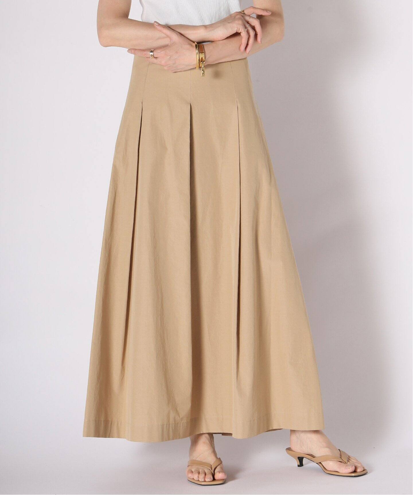 Col Pierrot/コルピエロ】CTN PLEATED スカート（BEIGE）（ロング  