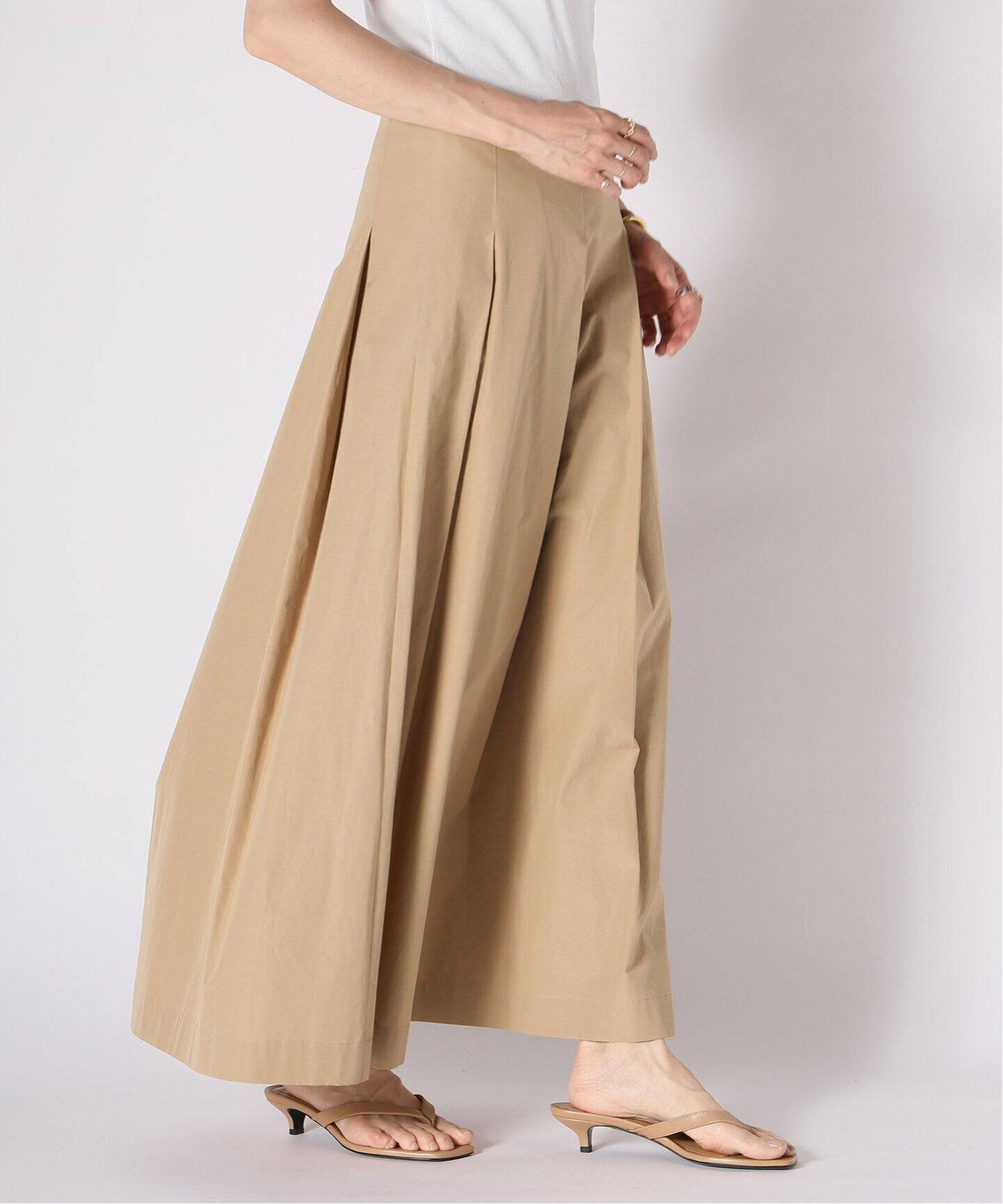 Col Pierrot/コルピエロ】CTN PLEATED スカート（BEIGE）（ロング 