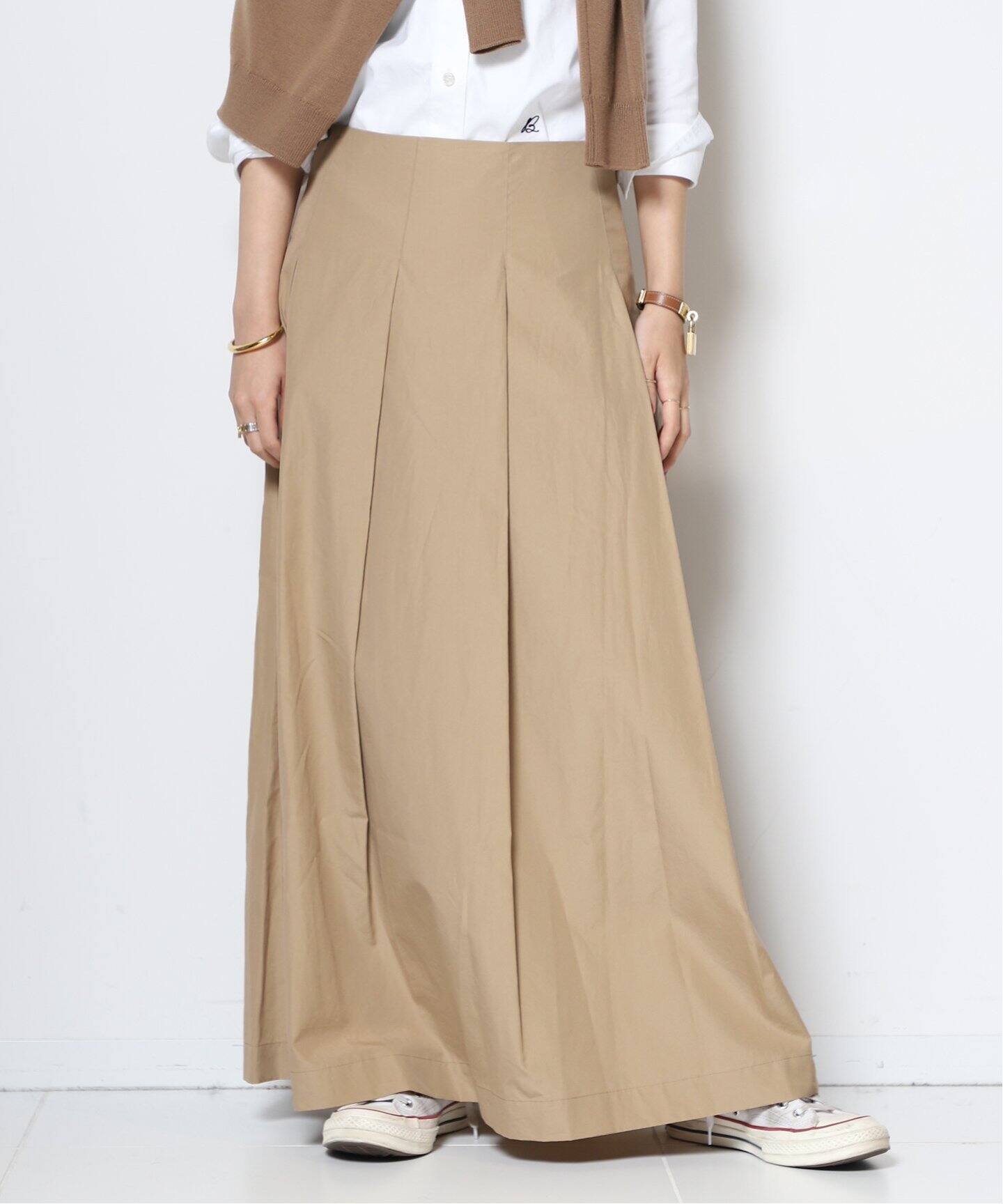 Col Pierrot/コルピエロ】CTN PLEATED スカート（BEIGE）（ロング  