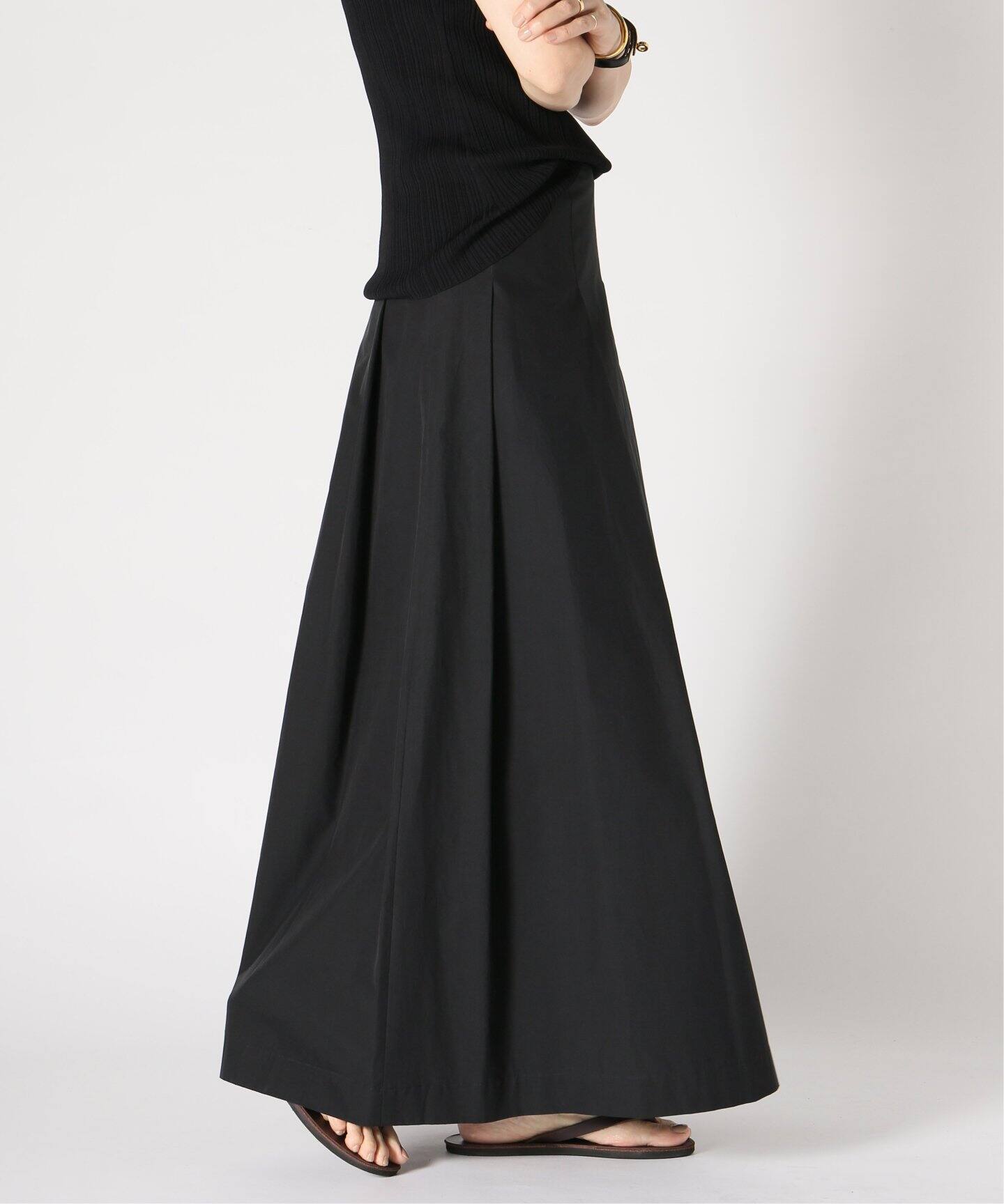 Col Pierrot/コルピエロ】CTN PLEATED スカート（BLACK）（ロング  