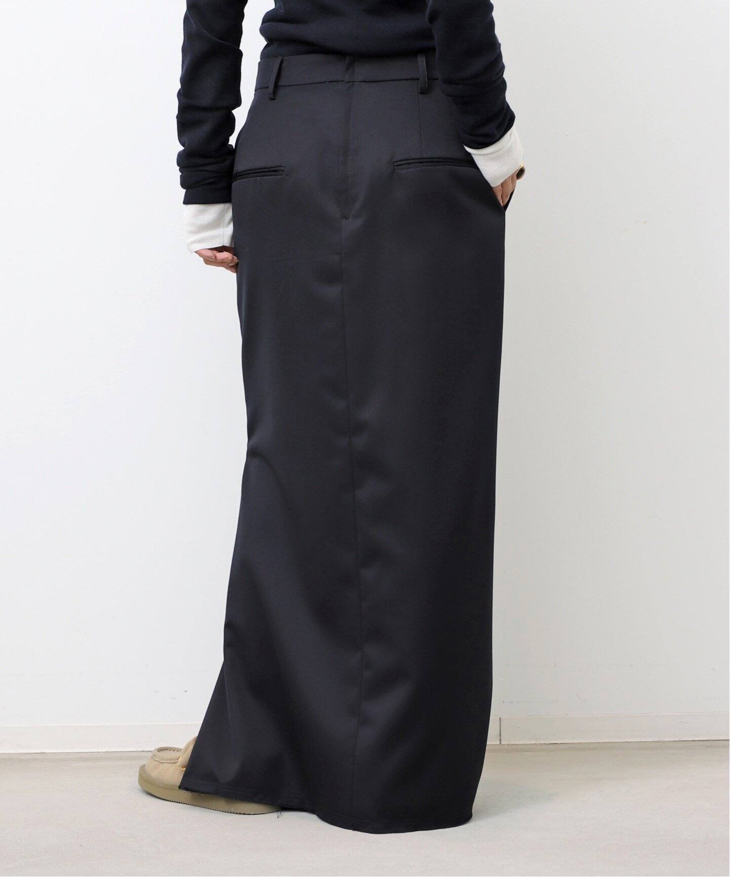 Navy Maxi Skirt（ロング・マキシ丈スカート）｜L