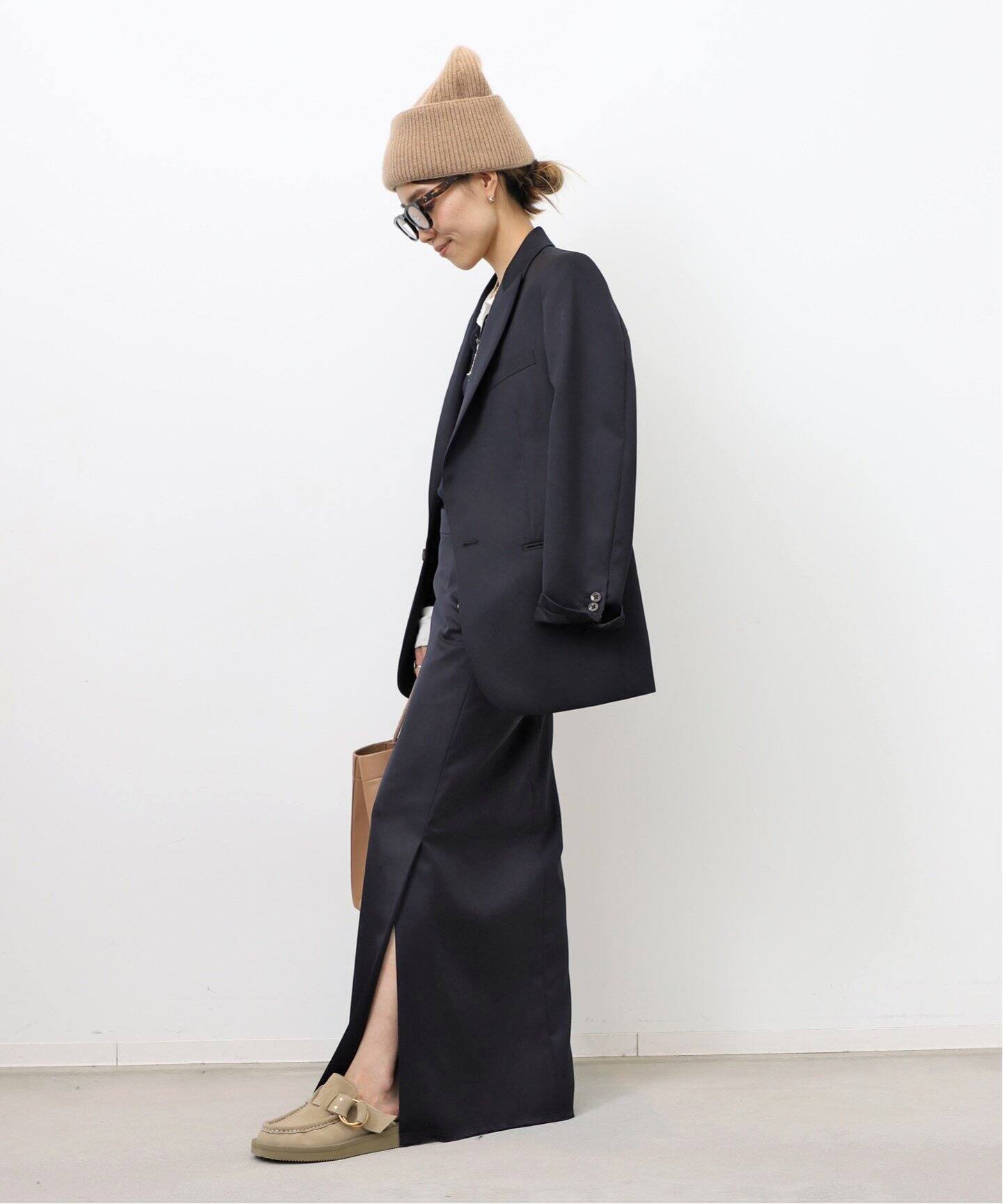 Navy Maxi Skirt（ロング・マキシ丈スカート）｜L 