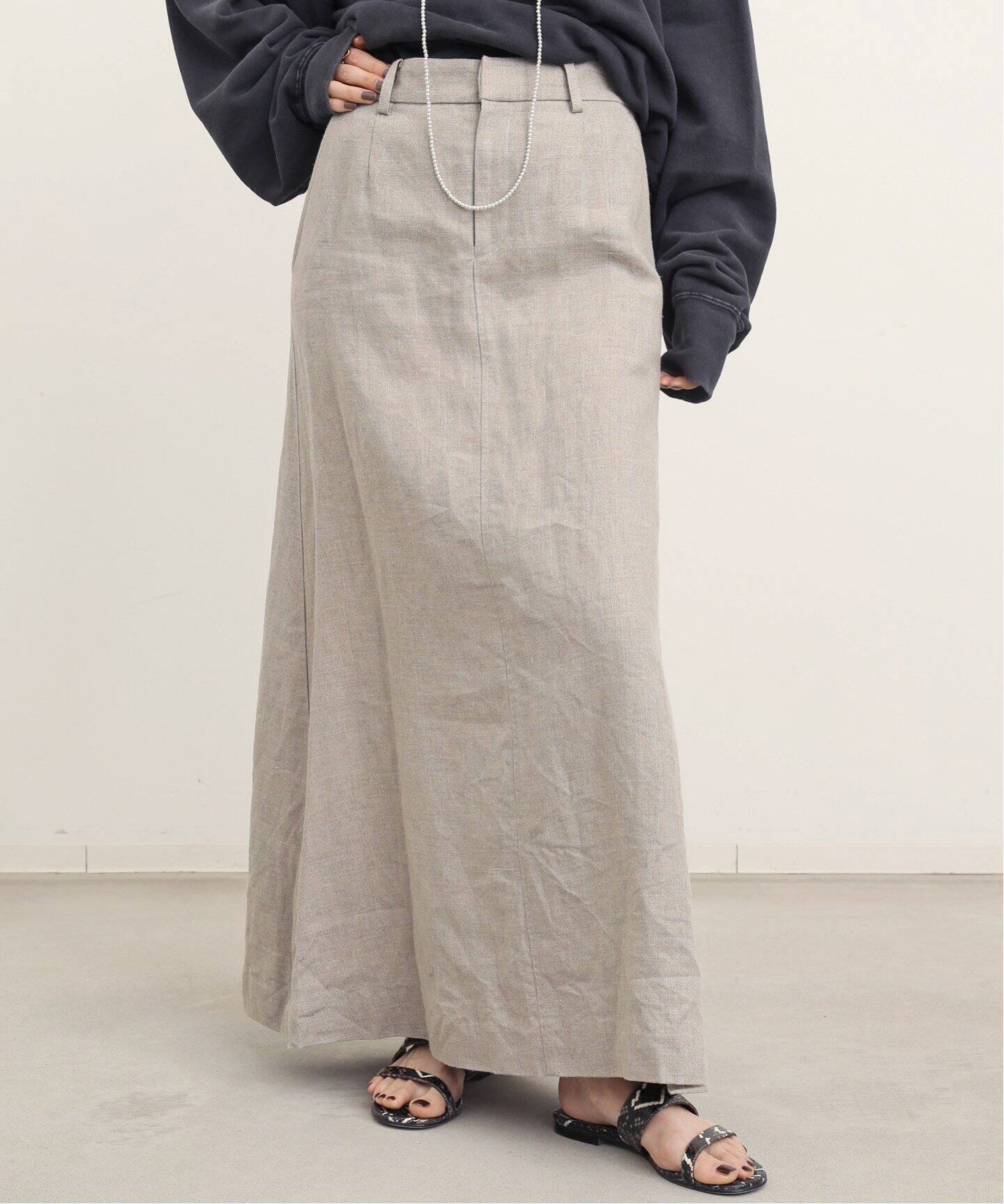 Linen Canvas Long Skirt（ロング・マキシ丈スカート）｜L