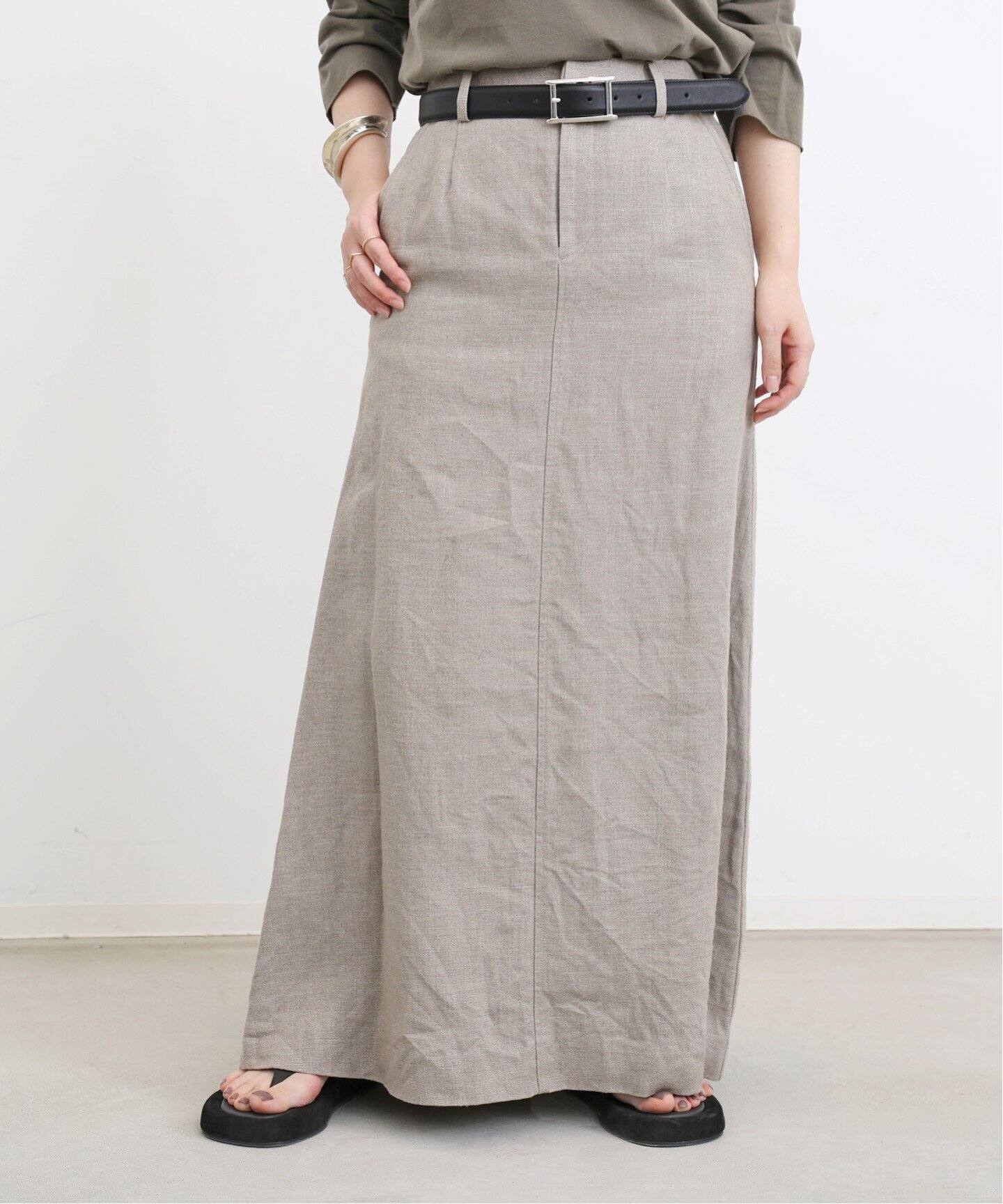 Linen Canvas Long Skirt（ロング・マキシ丈スカート）｜L