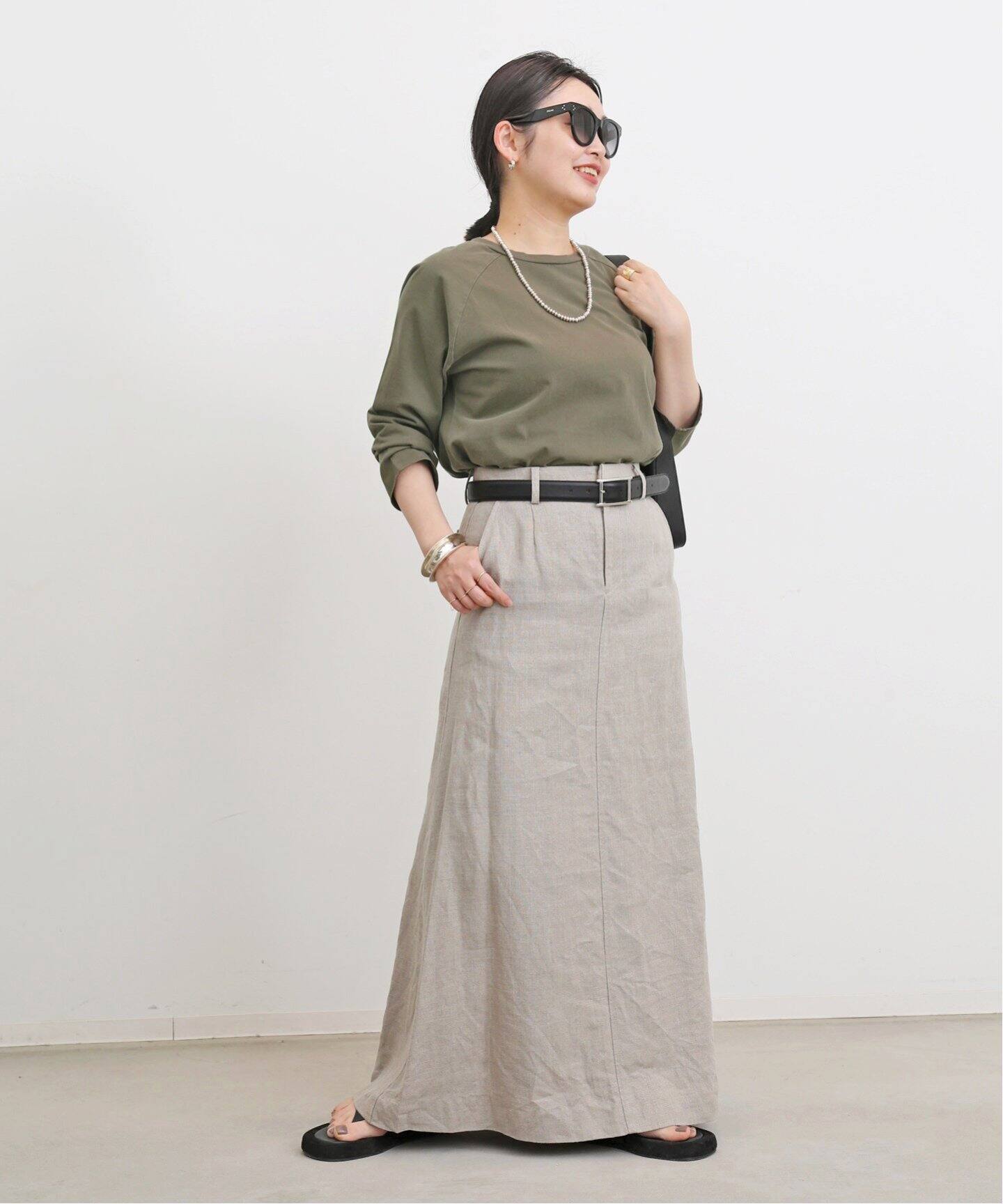 Linen Canvas Long Skirt（ロング・マキシ丈スカート）｜L