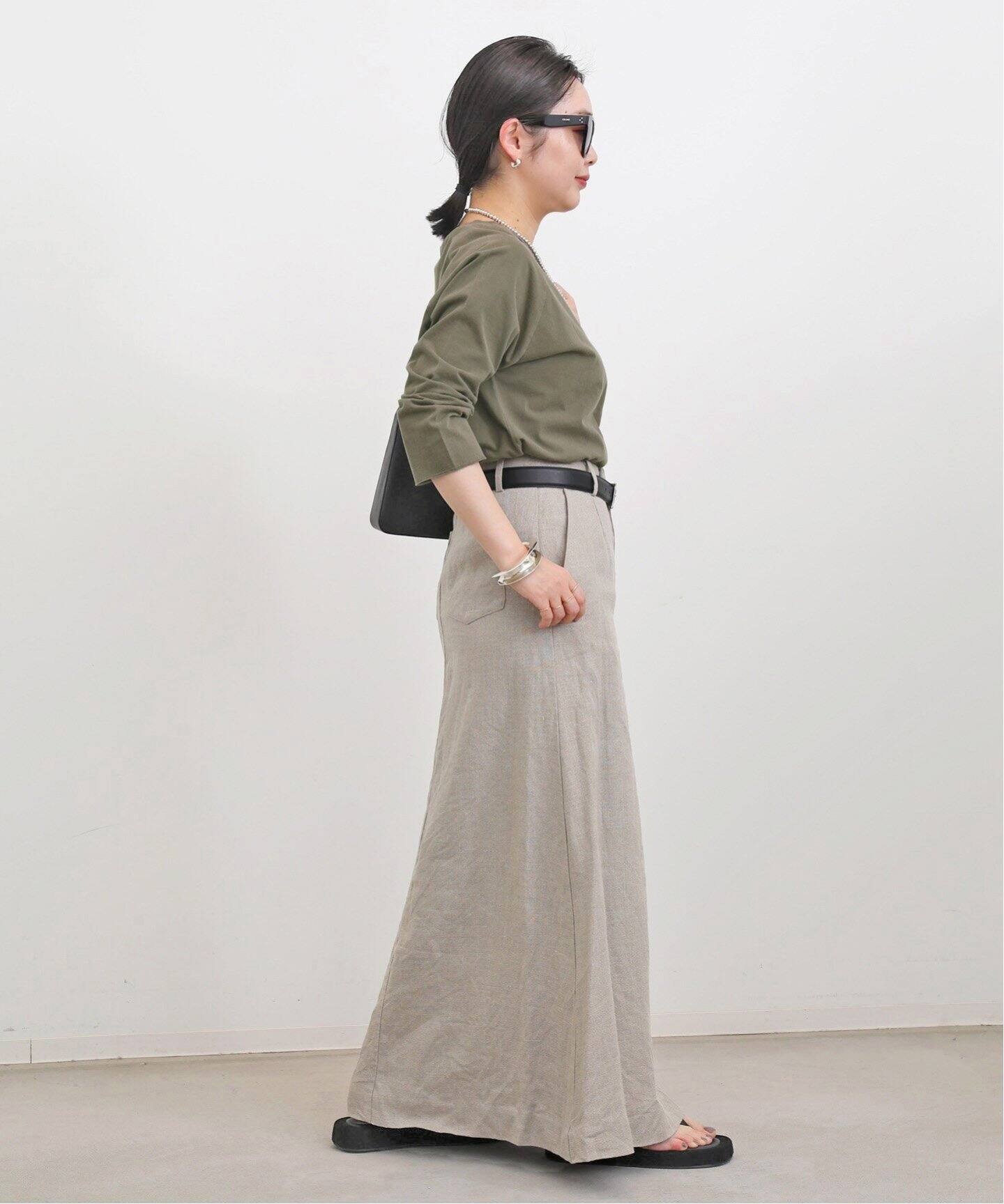 Linen Canvas Long Skirt（ロング・マキシ丈スカート）｜L