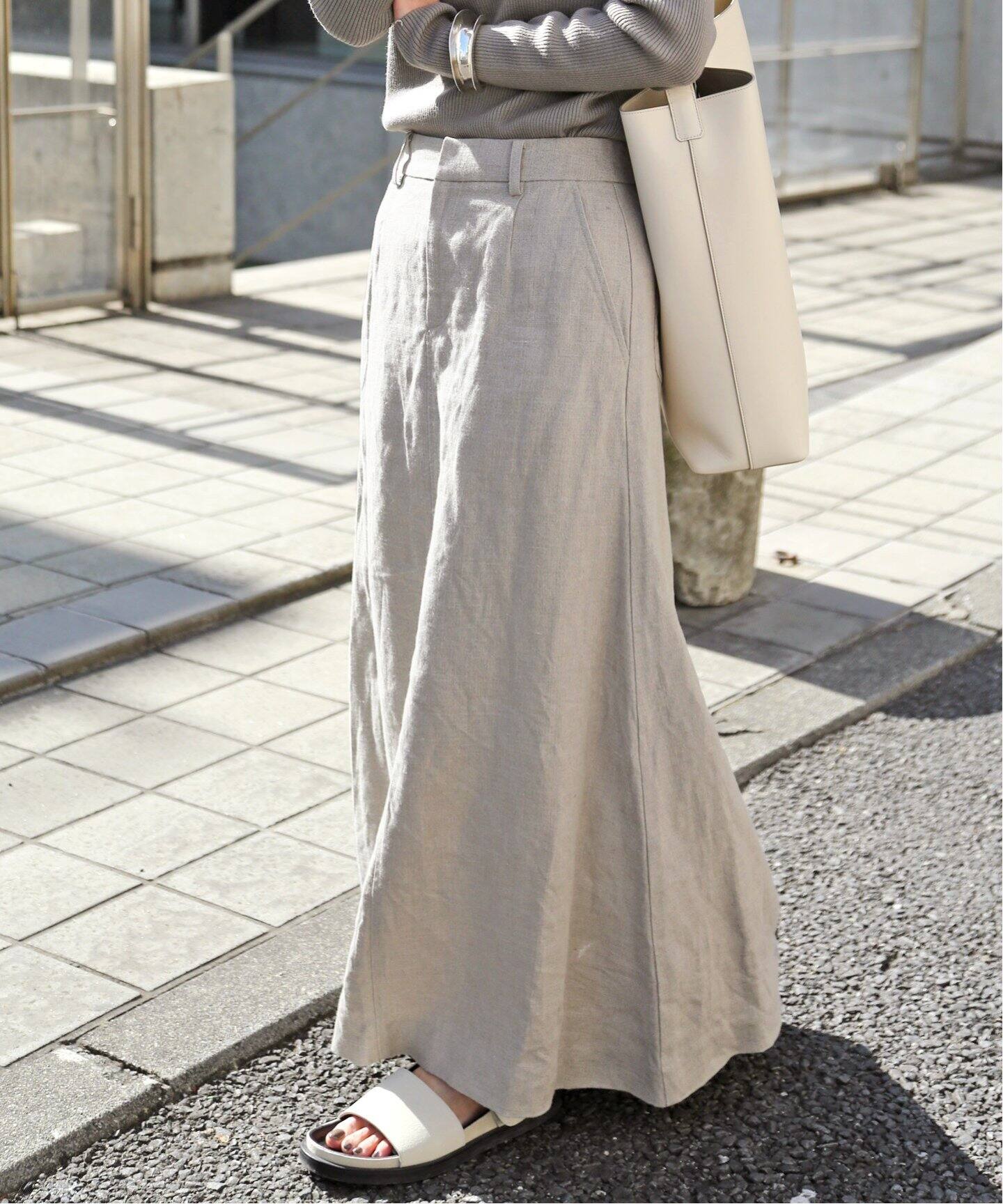 Linen Canvas Long Skirt（ロング・マキシ丈スカート）｜L