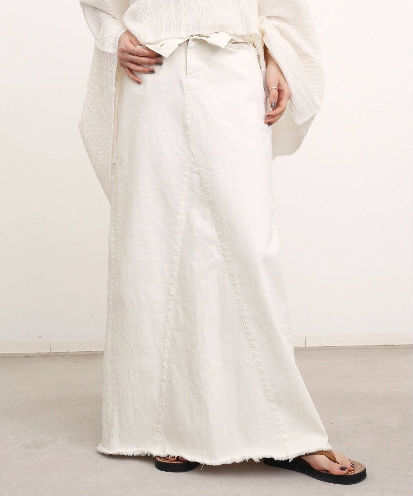GOOD GRIEF！/グッドグリーフ】CUT OFF HEM LONG SKIRT（ロング 