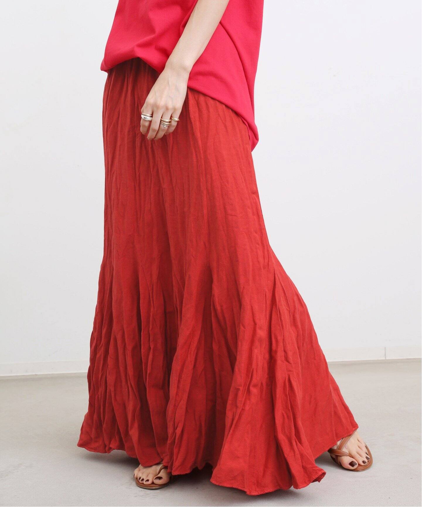 Col Pierrot /コル ピエロ】リネンレーヨンマチスカート（ロング  