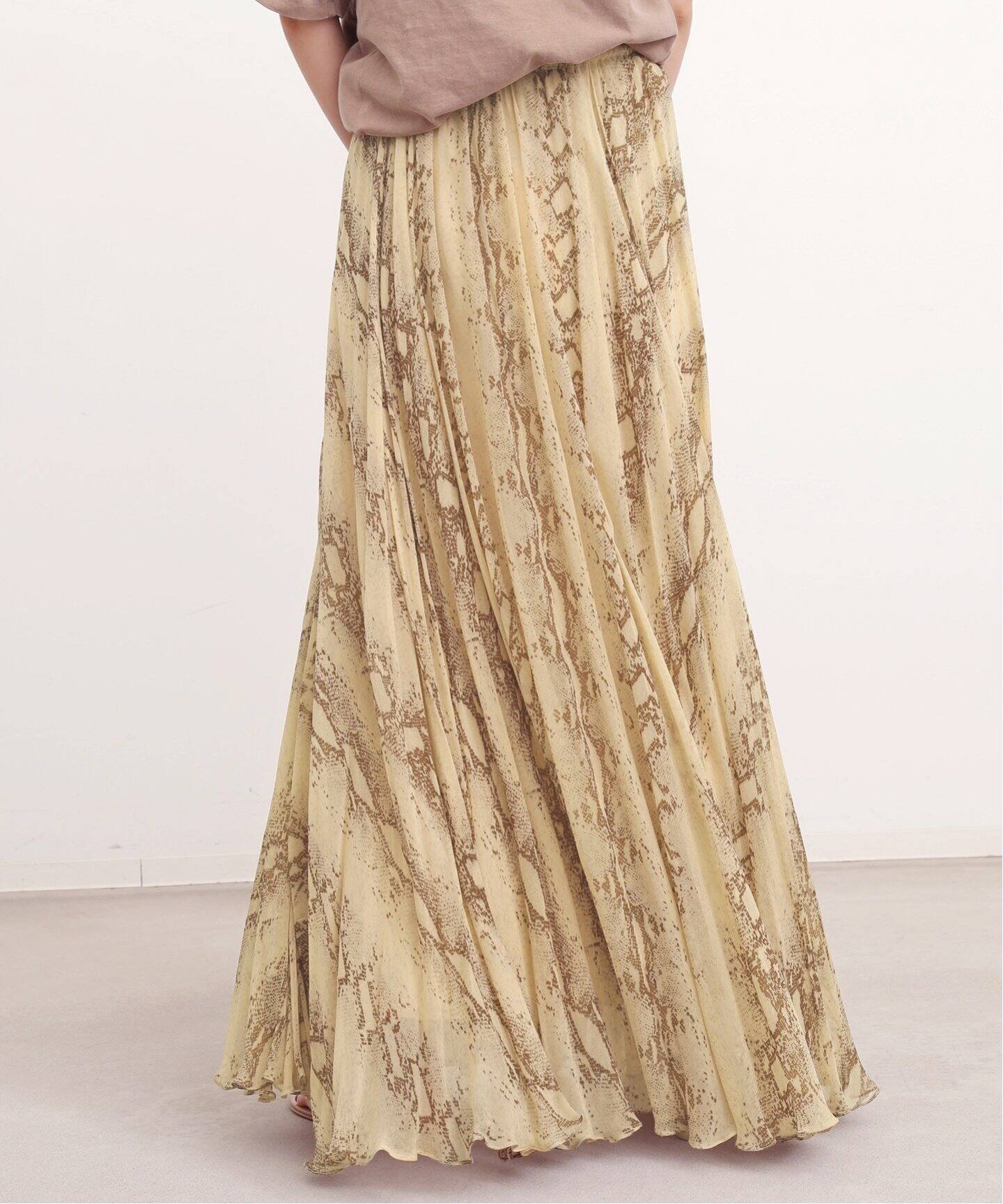 MES DEMOISELLES/メドモアゼル】PYTHON SKIRT（ロング・マキシ丈  