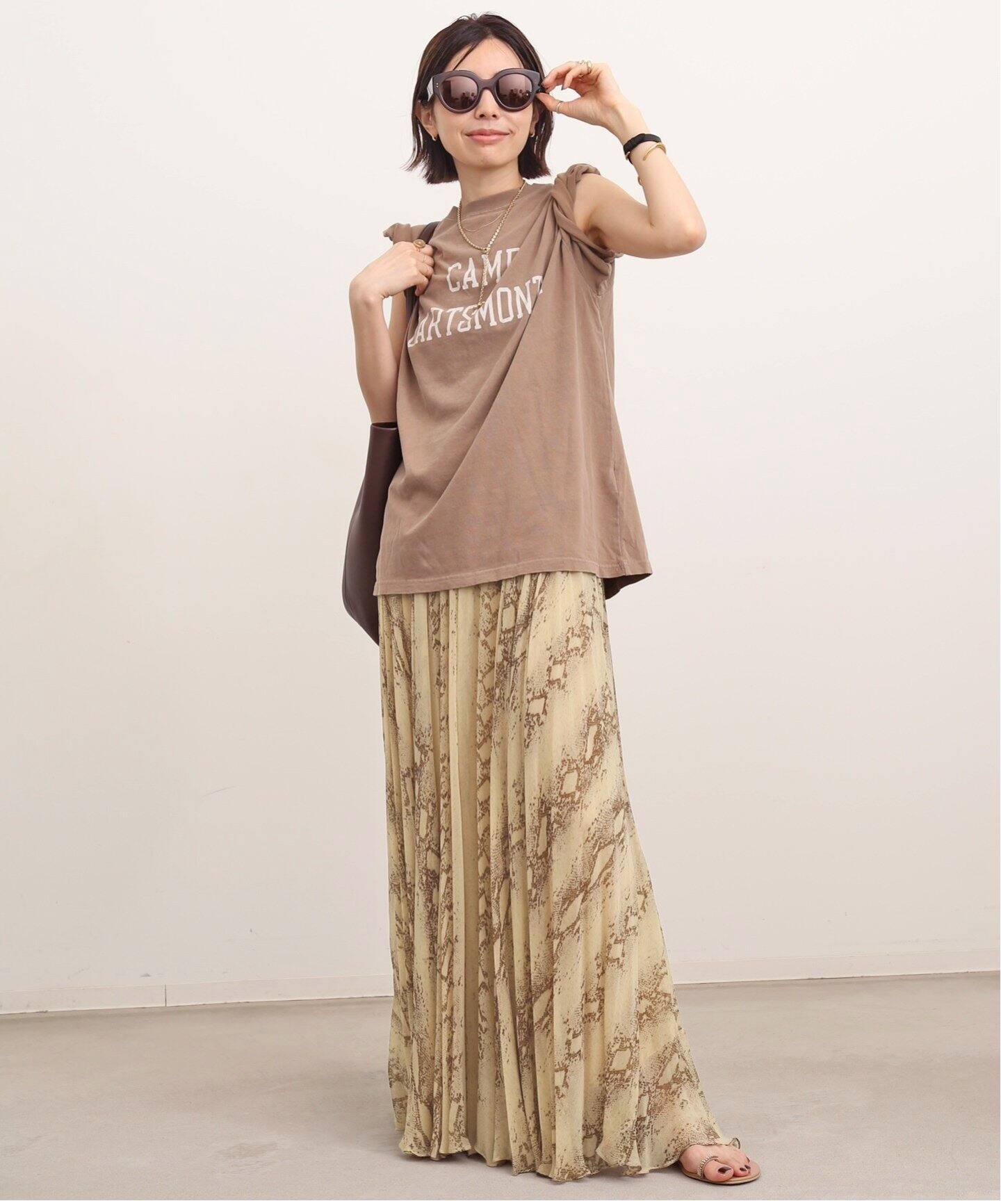 MES DEMOISELLES/メドモアゼル】PYTHON SKIRT（ロング・マキシ丈  