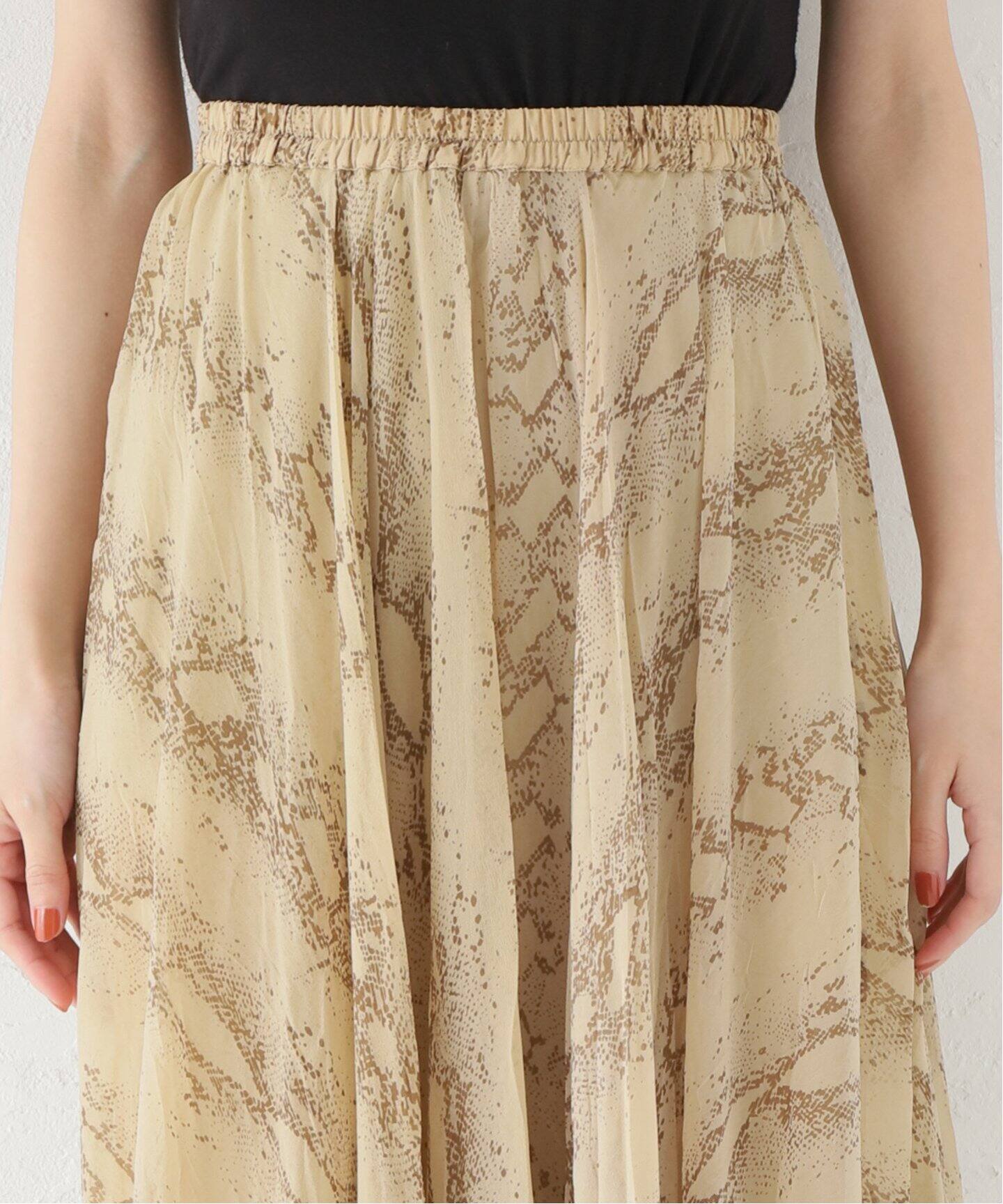 MES DEMOISELLES/メドモアゼル】PYTHON SKIRT（ロング・マキシ丈  