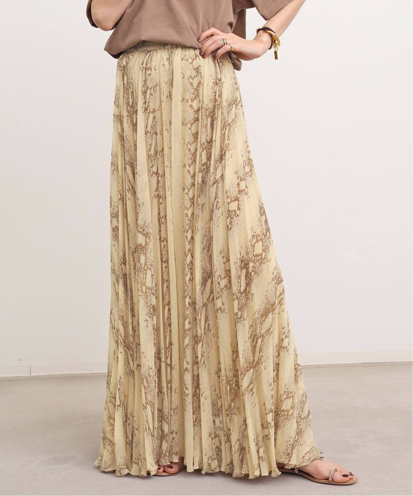 MES DEMOISELLES/メドモアゼル】PYTHON SKIRT（ロング・マキシ丈  