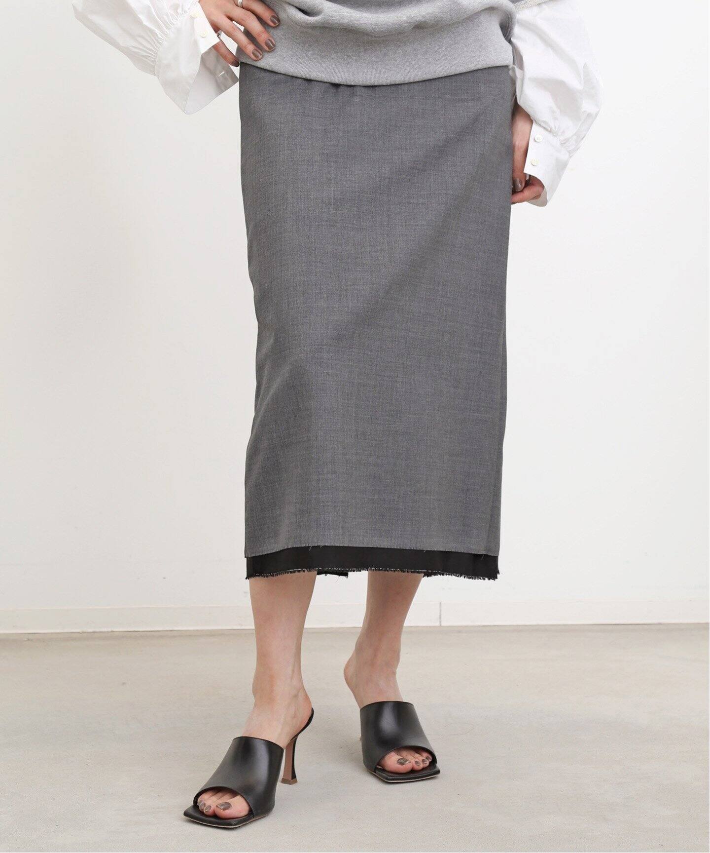 MADISONBLUE/マディソンブルー】LOW WEIST STRAIGHT SKIRT W TRO  