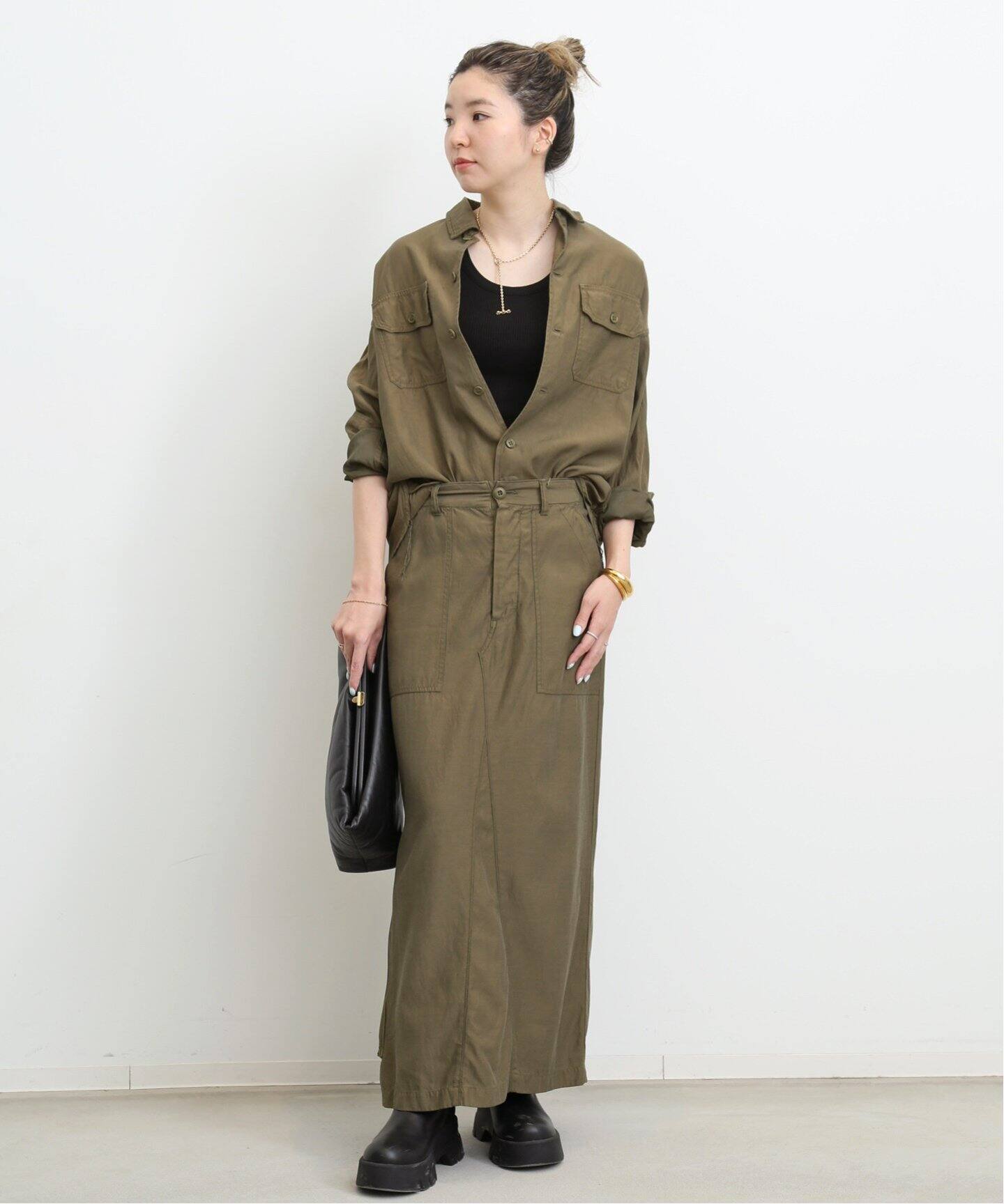 REMI RELIEF/レミレリーフ】Military Maxi Skirt 