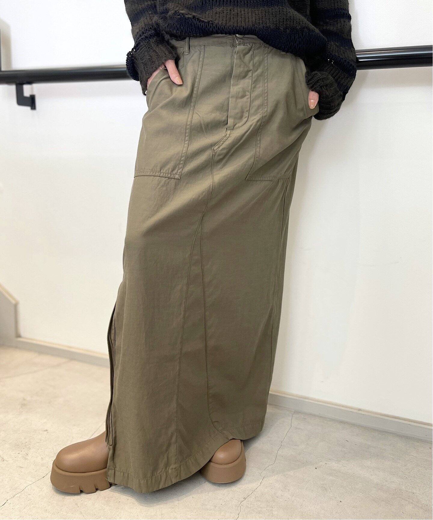 REMI RELIEF/レミレリーフ】Military Maxi Skirt（ロング・マキシ丈  