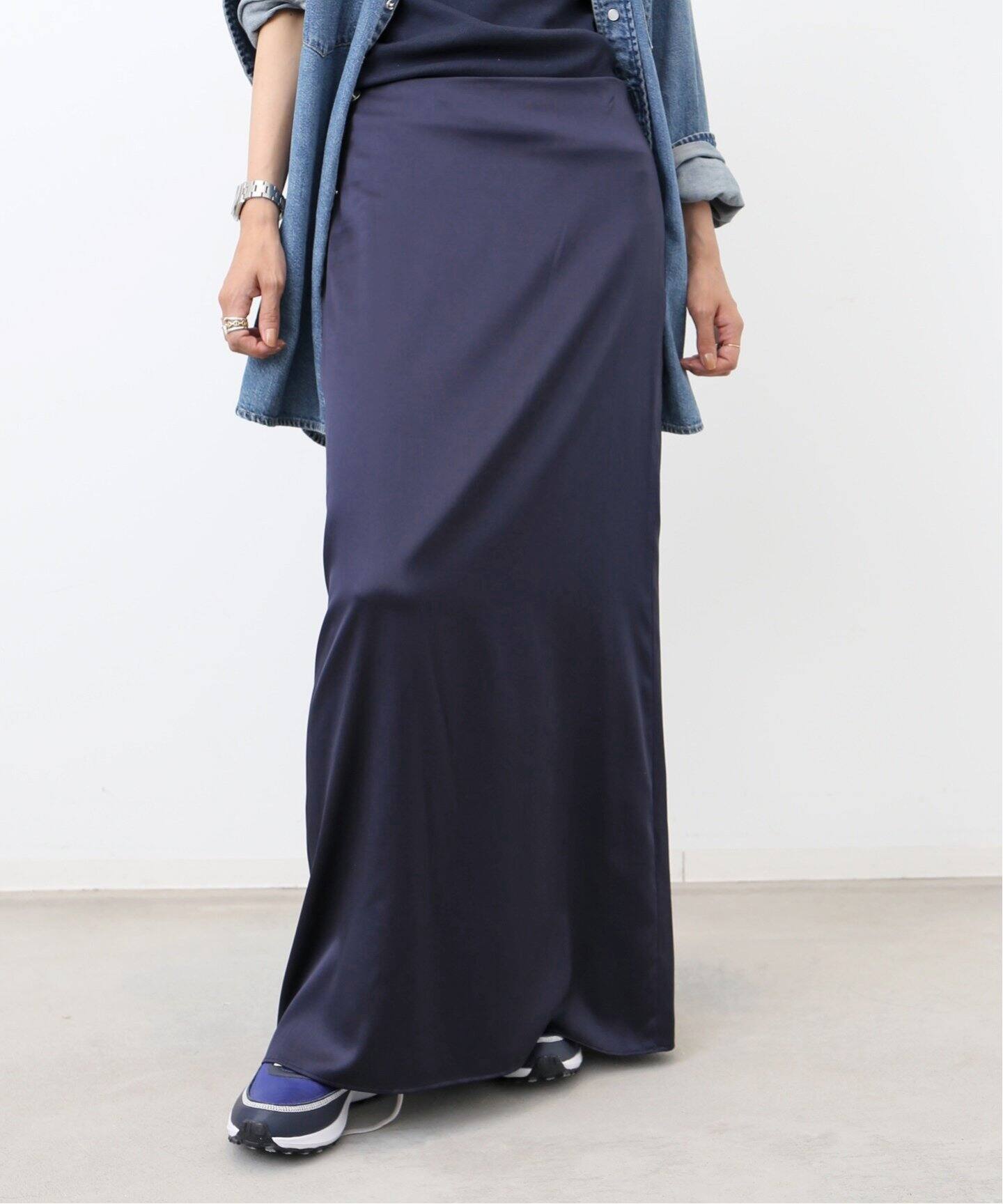 MADISON BLUE/マディソン ブルー】 I-LINE SK STRETCH-SILK SATI  