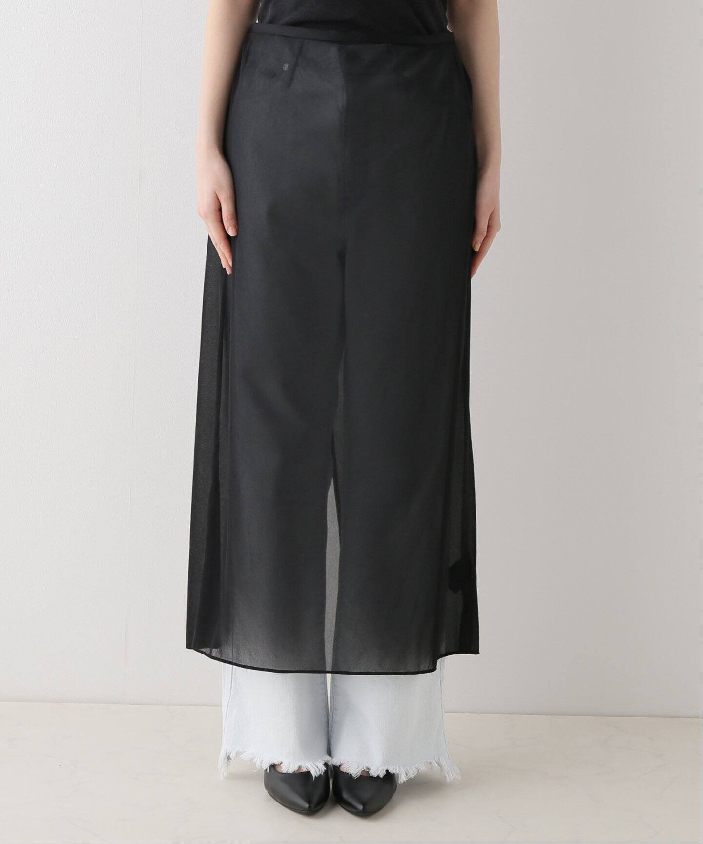 TIBI/ティビ】SHEER GAUZE PENCIL SKIRT（ロング・マキシ丈スカート 