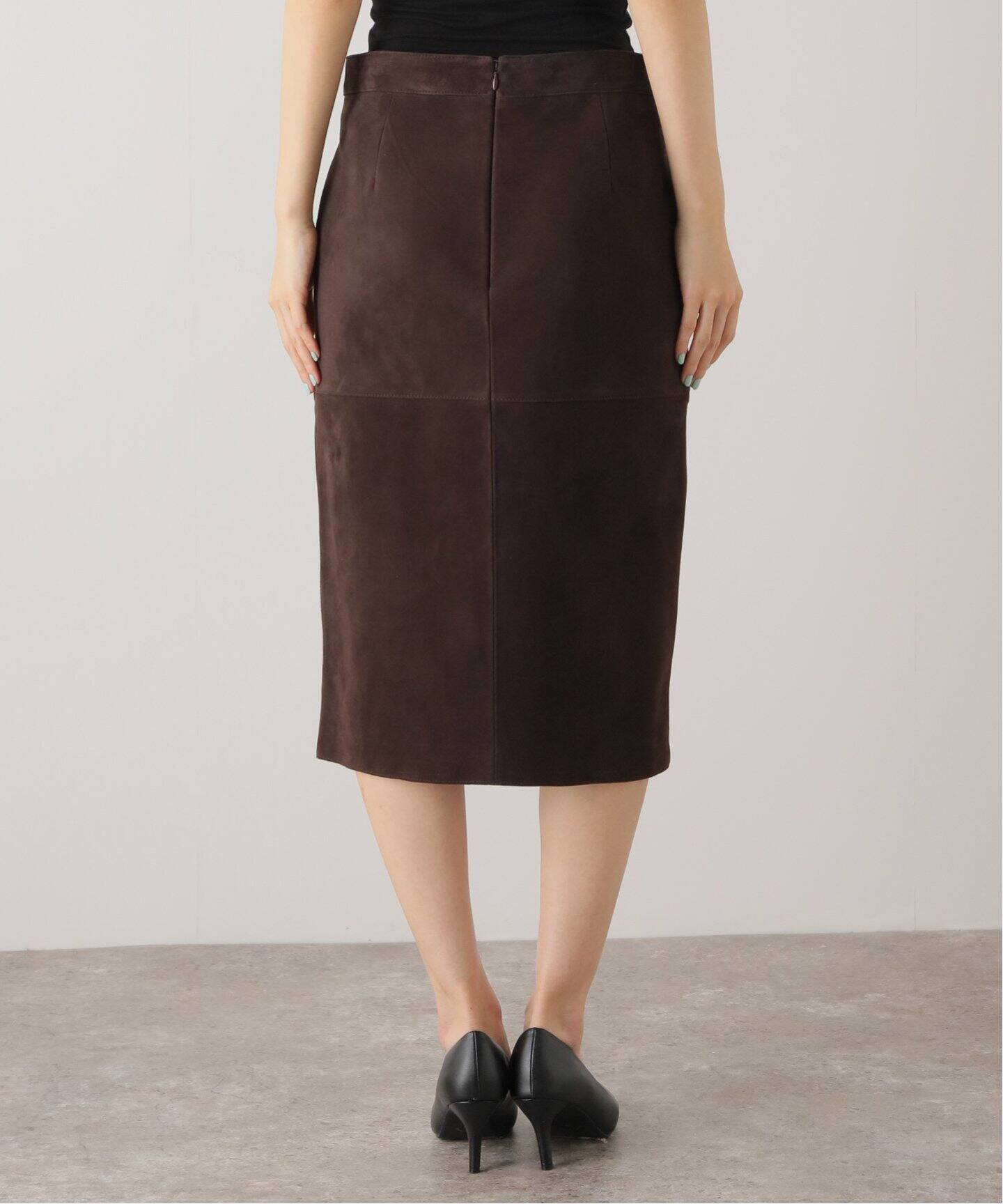 TOTEME/トーテム】 PANELED SUEDE SKIRT（ひざ丈スカート）｜L  