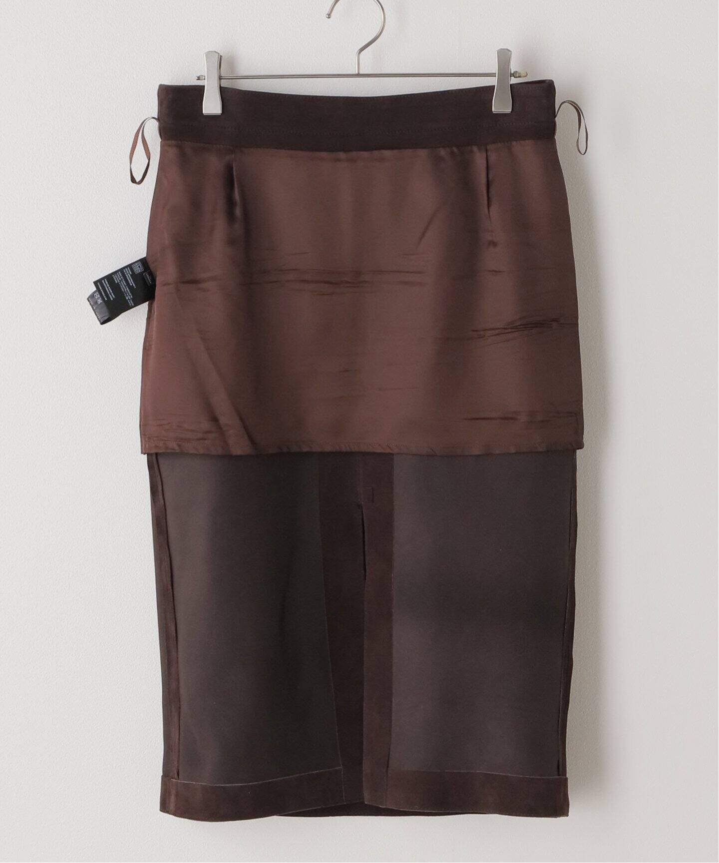 TOTEME/トーテム】 PANELED SUEDE SKIRT（ひざ丈スカート）｜L 