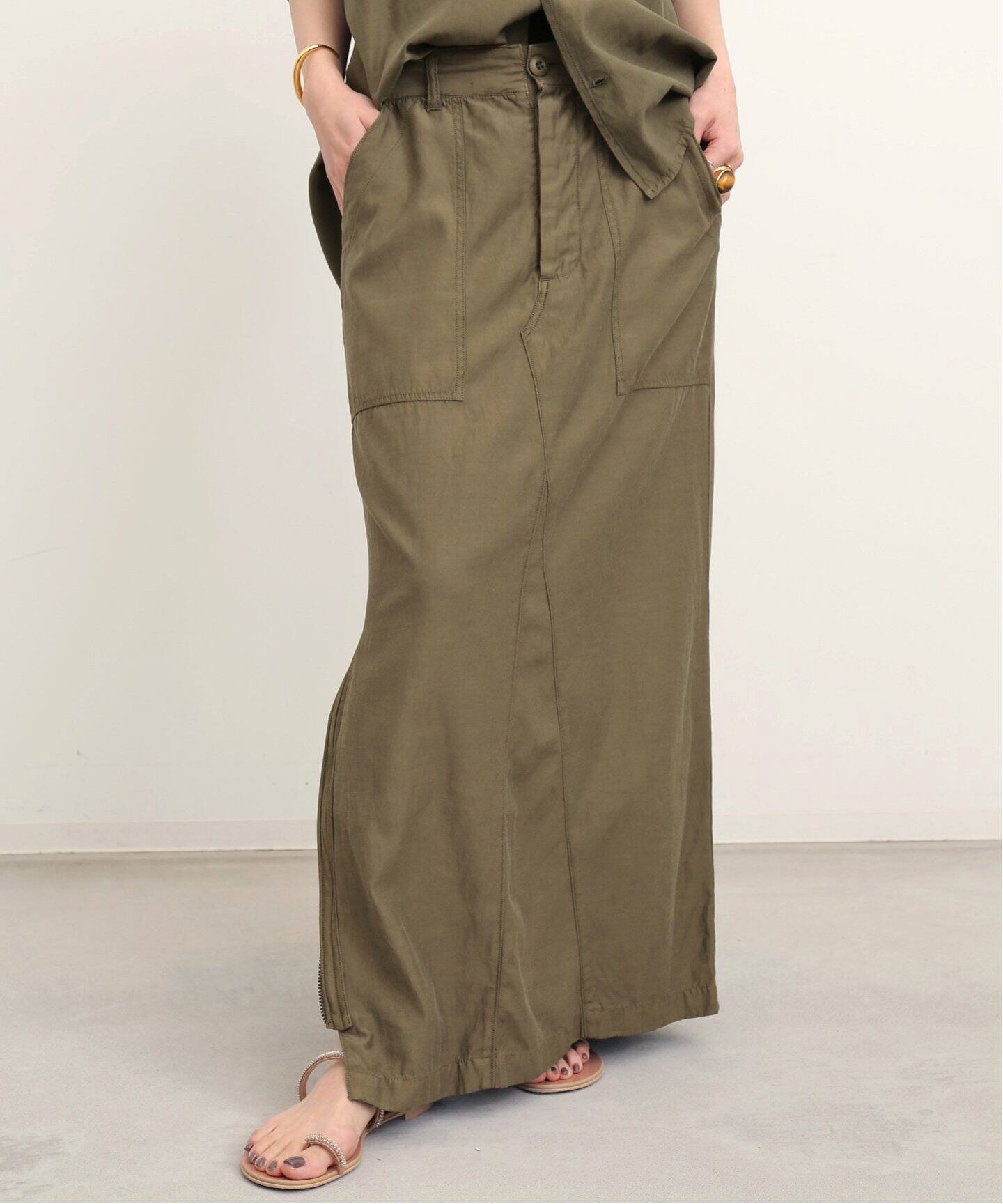 REMI RELIEF/レミレリーフ】Military Maxi Skirt（ロング・マキシ丈  