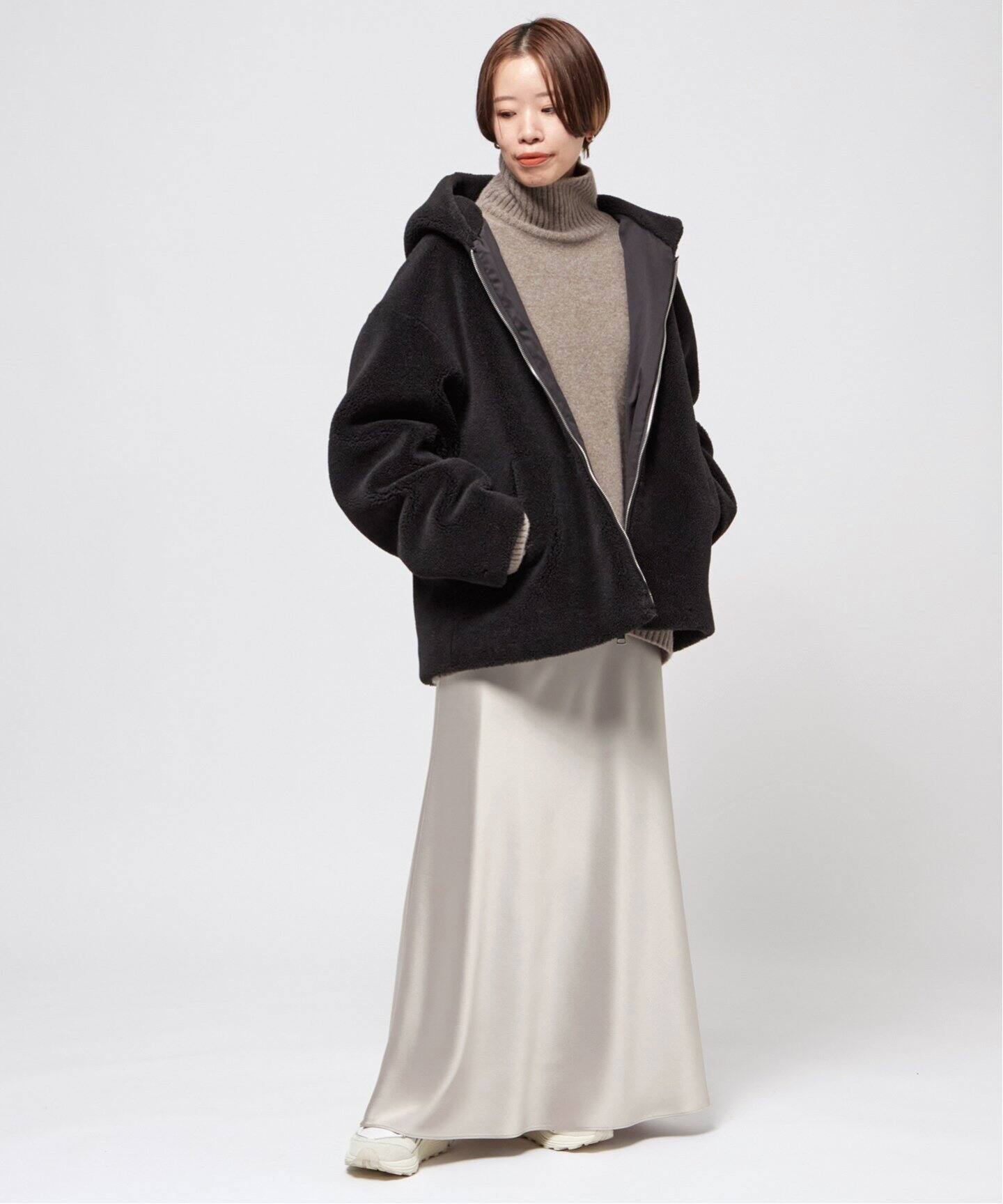 サテンフレアスカート（ロング・マキシ丈スカート）｜AP STUDIO  