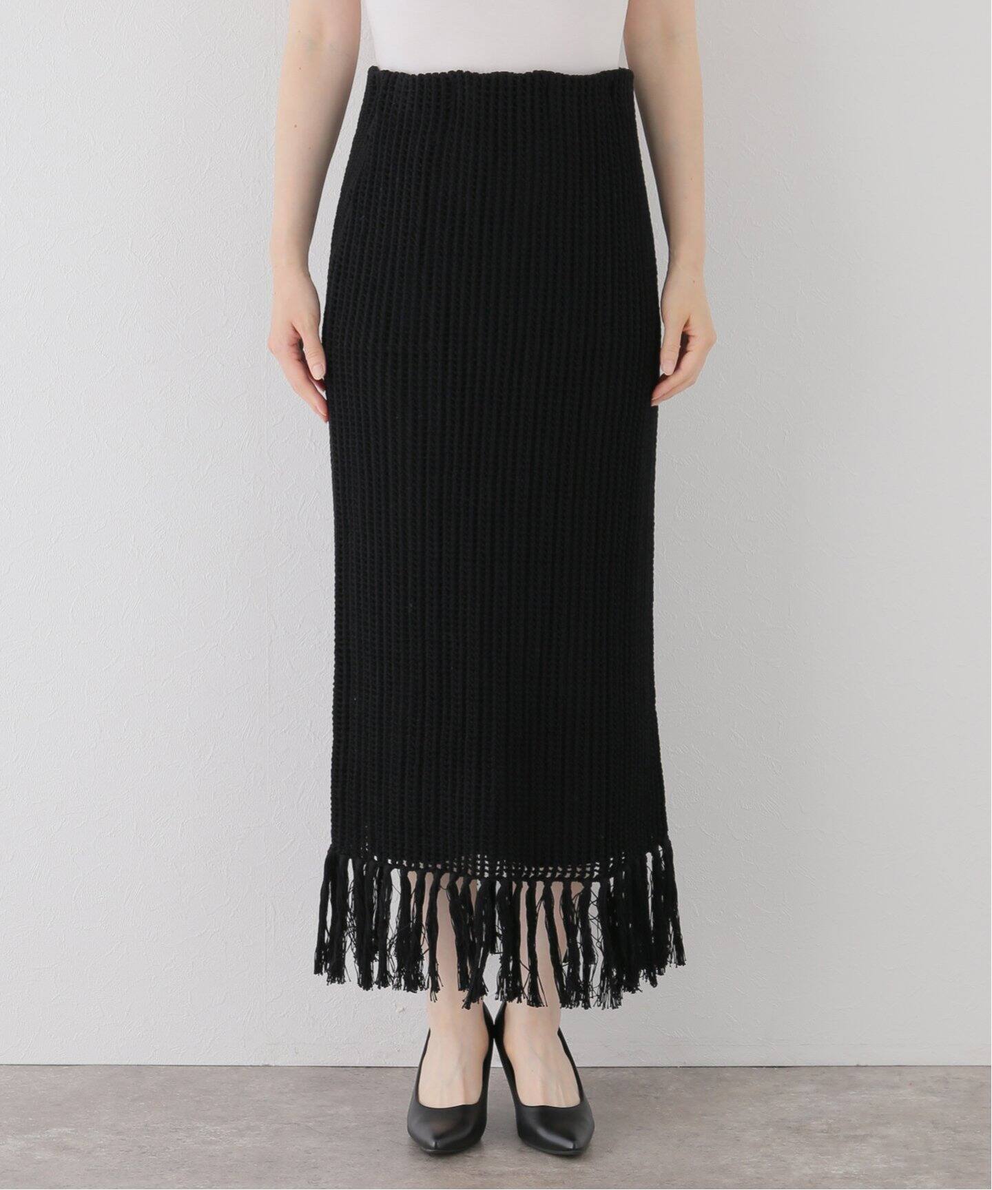 APstudioロングスカート ap studio ウエストゴム マキシスカート 黒  