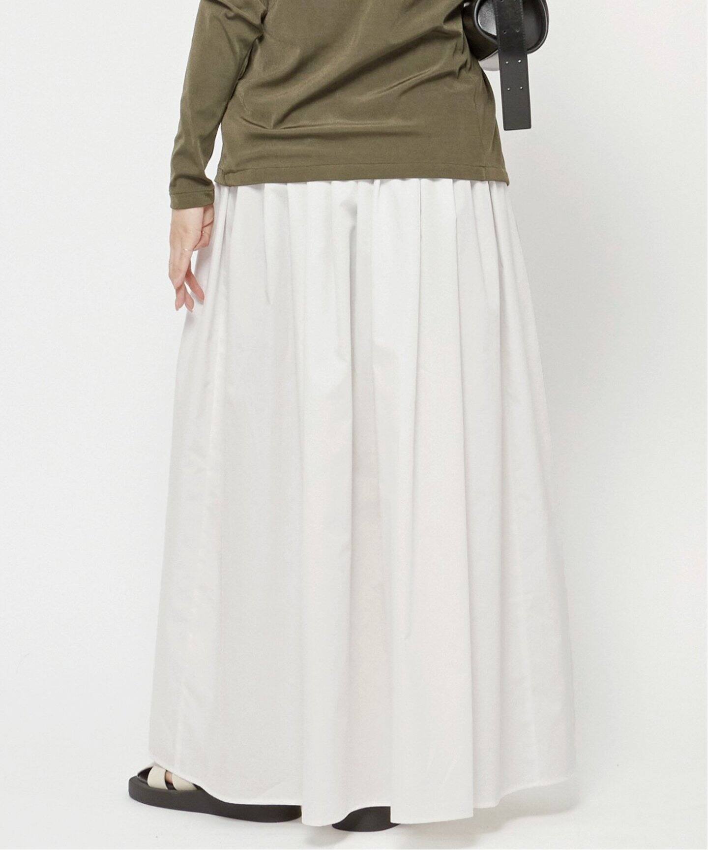 コットンサテンギャザースカート（ロング・マキシ丈スカート）｜AP  