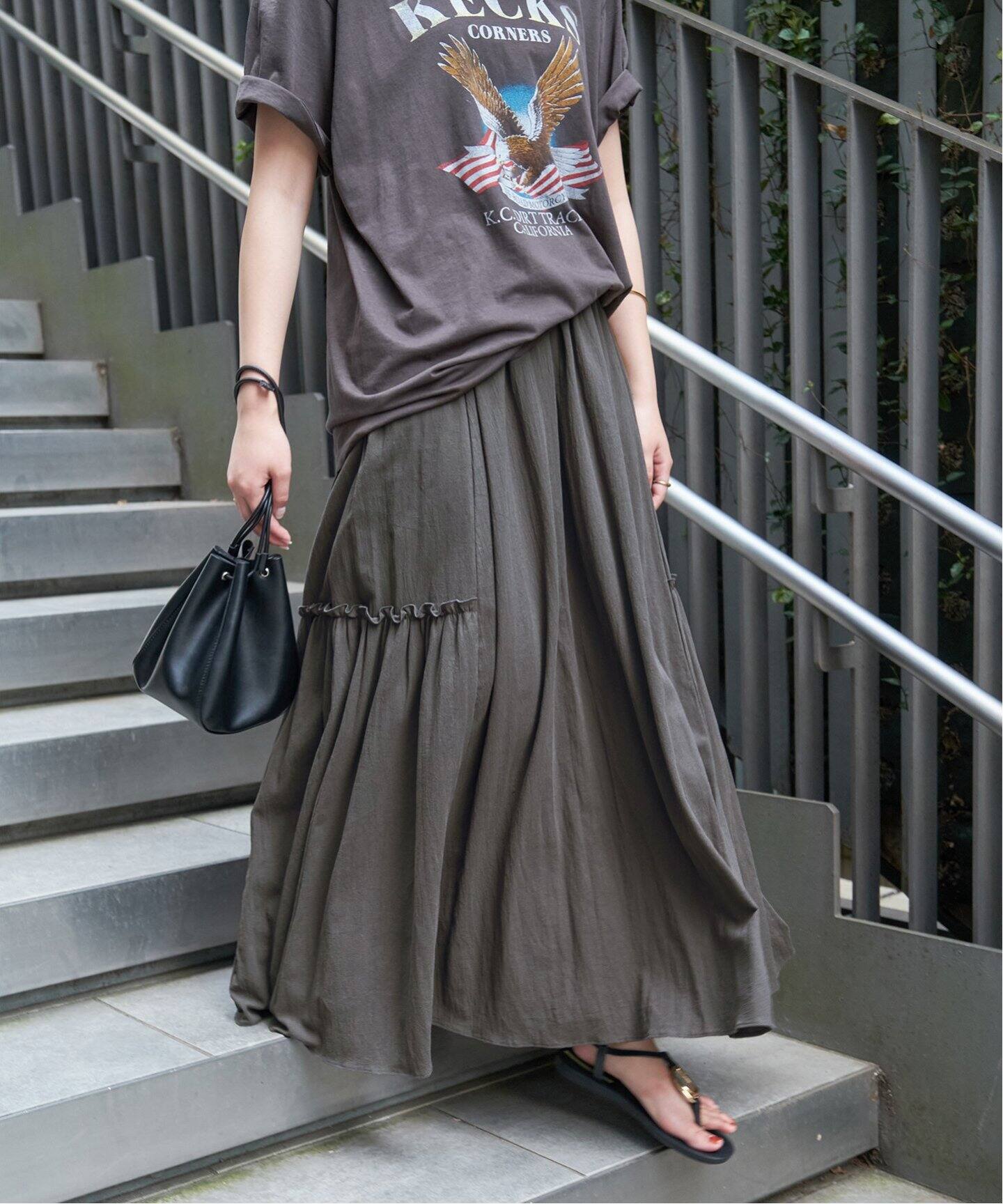 クラッシュボイルギャザースカート（その他スカート）｜B.C STOCK  