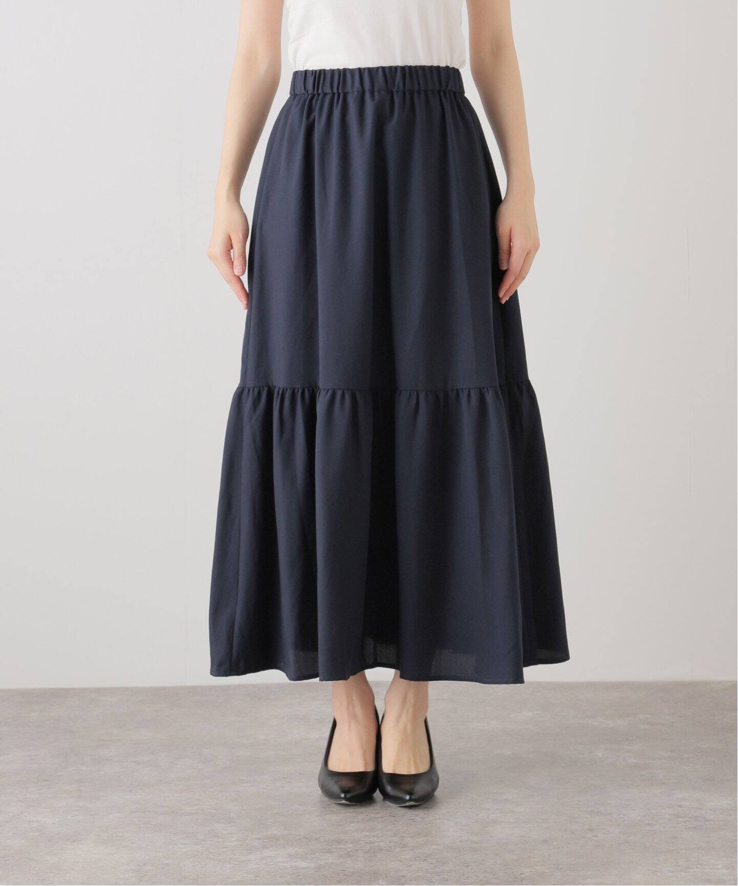 プリントティアードスカート（ロング・マキシ丈スカート）｜B.C STOCK  