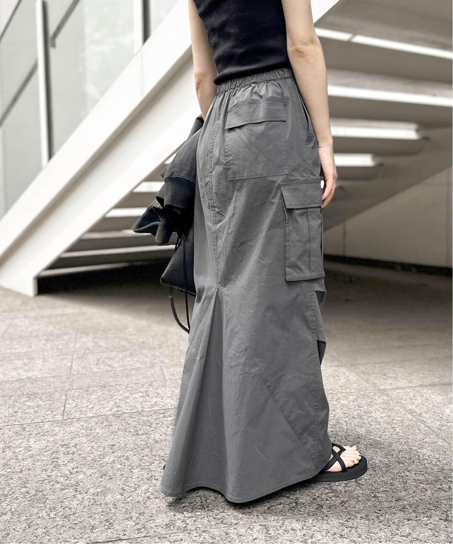 【関税込み】JW ANDERSON★ウエストドレープマキシスカート ハイウエストドレープマーメイドスカート(膝丈スカート)｜SKIRT