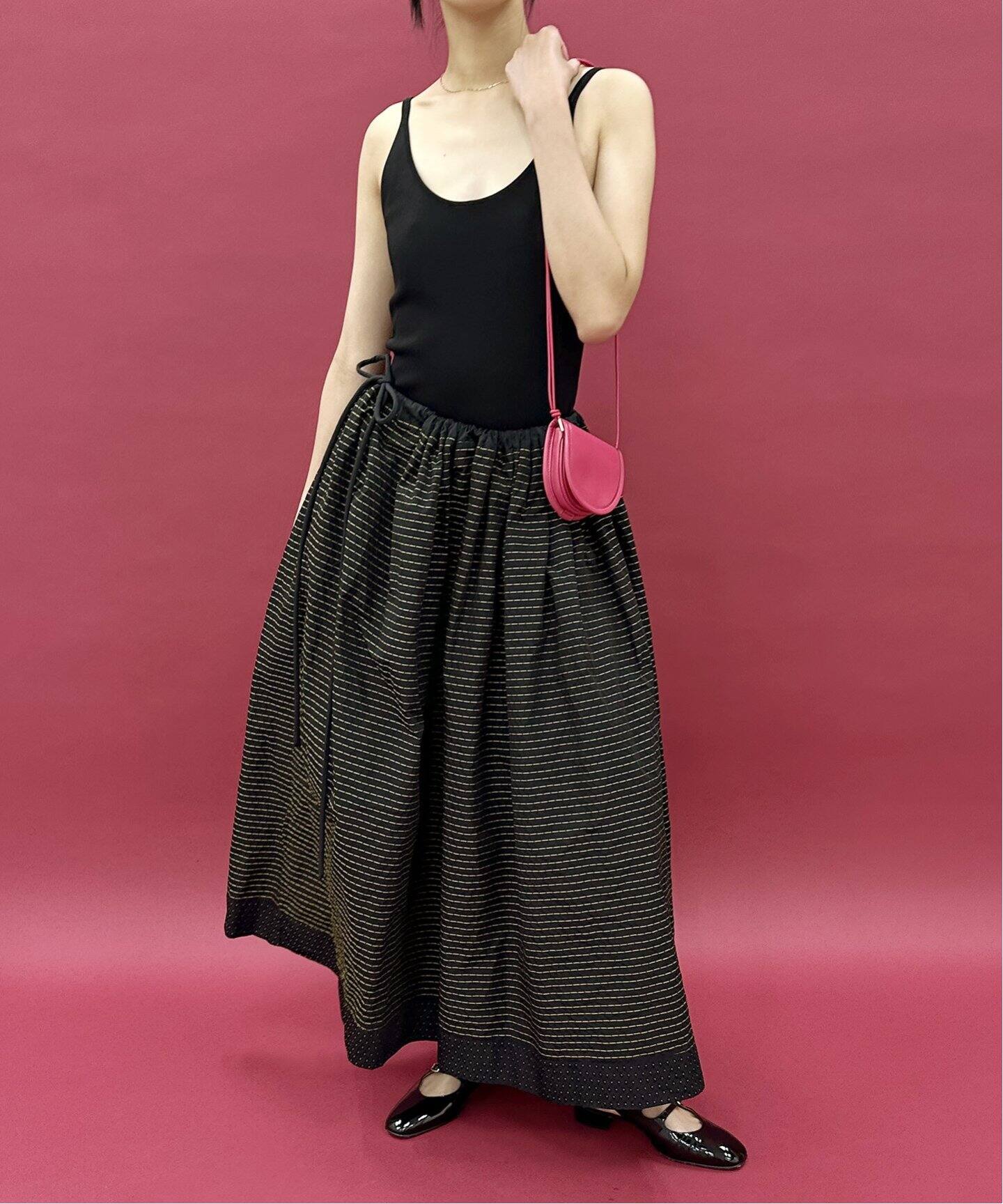 LULU vintage ドビータフタスカート（ロング・マキシ丈スカート  