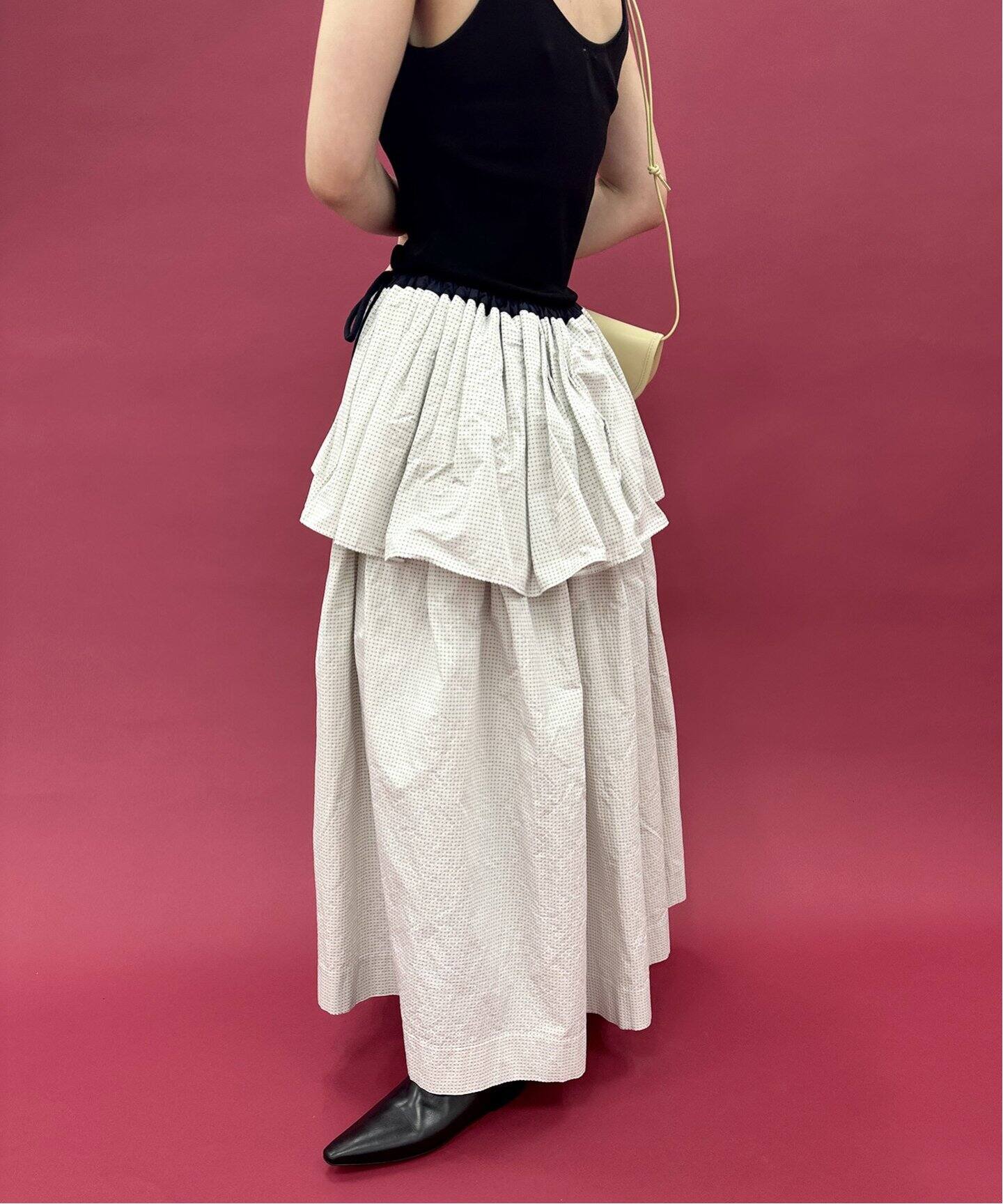 LULU vintage ドビータフタスカート（ロング・マキシ丈スカート  