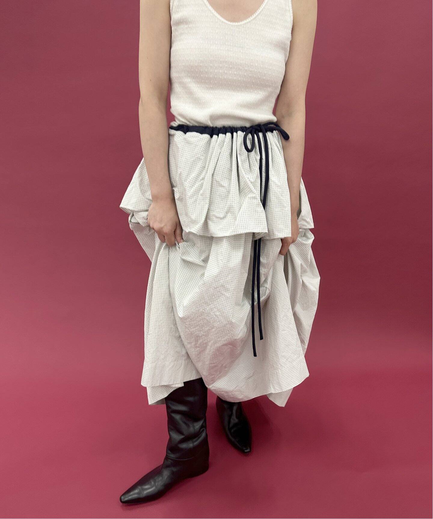 LULU vintage ドビータフタスカート（ロング・マキシ丈スカート  