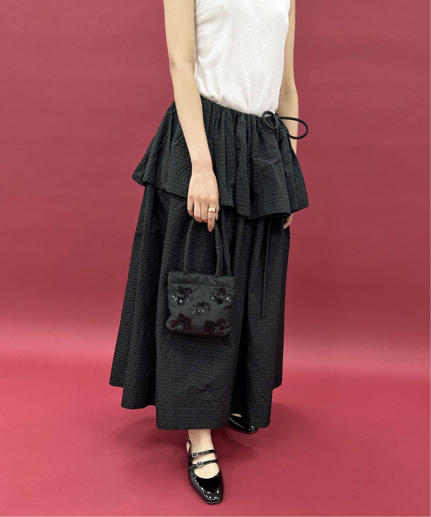 LULU vintage ドビータフタスカート（ロング・マキシ丈スカート  