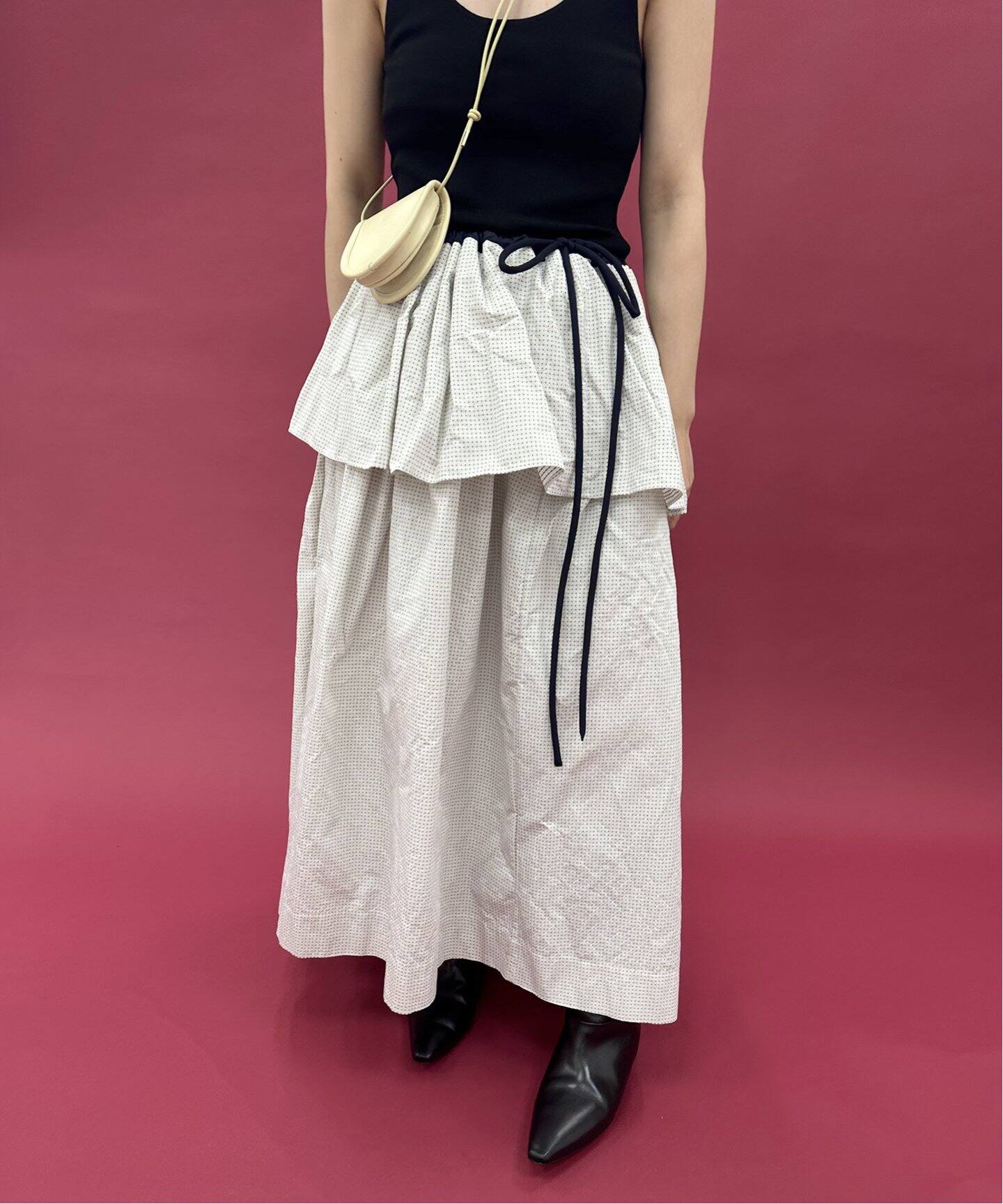 LULU vintage ドビータフタスカート（ロング・マキシ丈スカート  