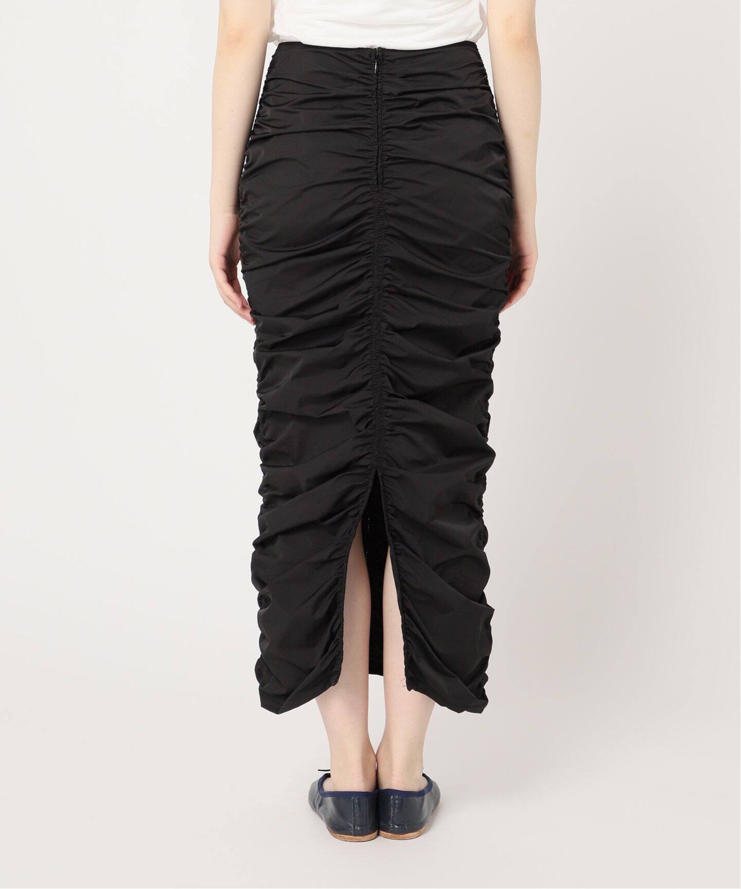 ストレッチタフタ シャーリングスカート（ロング・マキシ丈スカート  