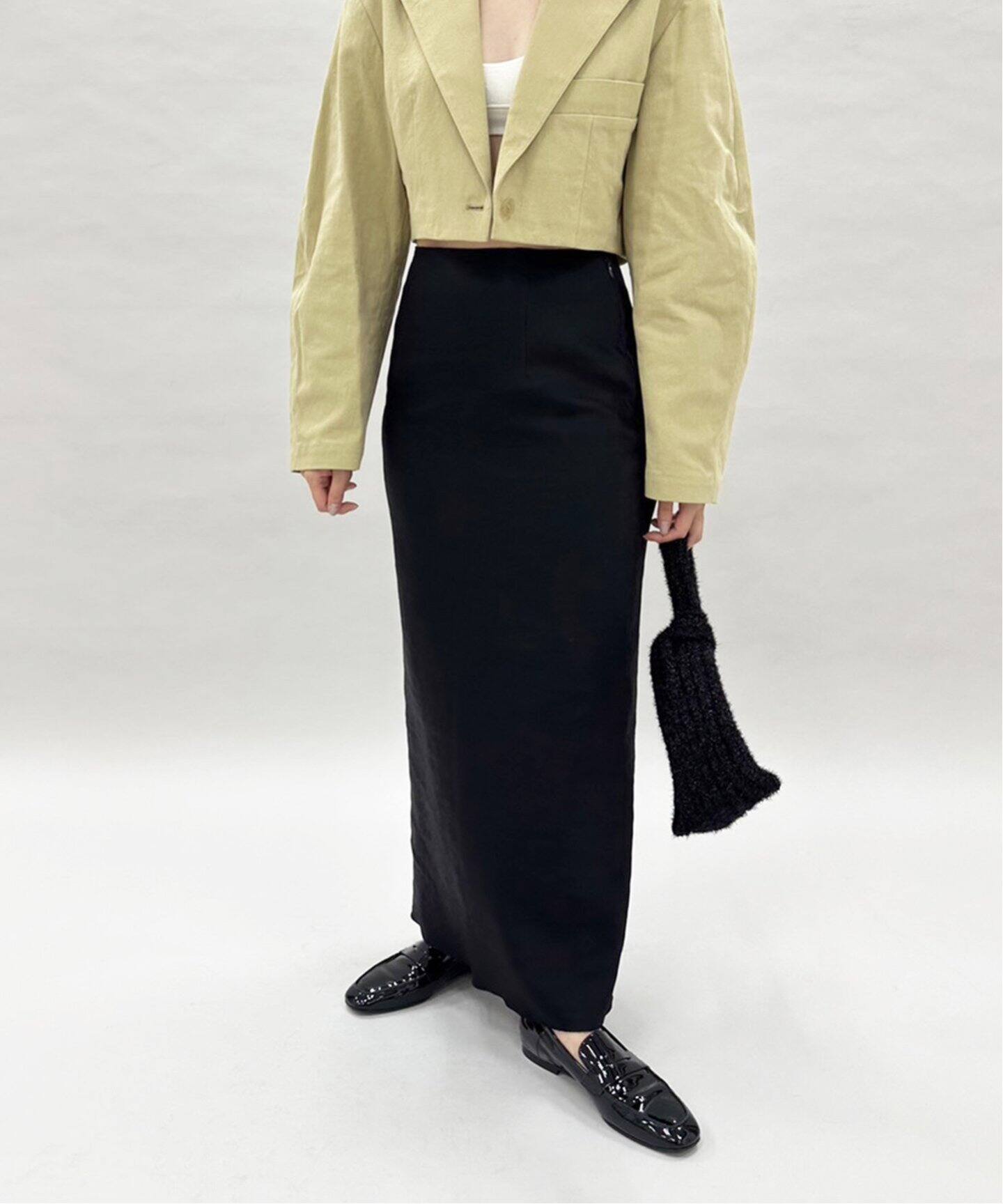 追加》abc バックスリット ストレッチタイトスカート（ロング・マキシ  