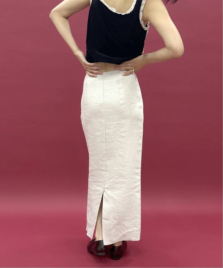 追加》abc バックスリット ストレッチタイトスカート（ロング・マキシ  