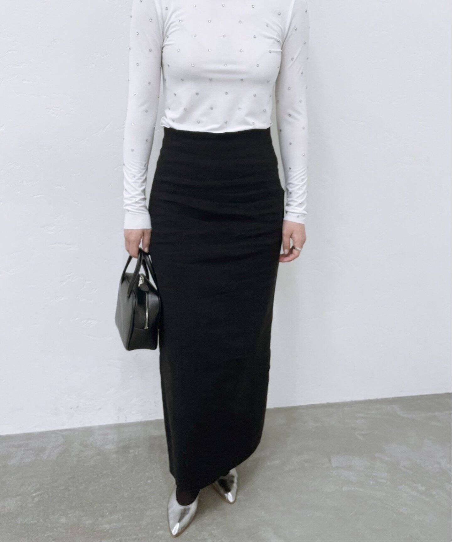 追加》abc ストレッチタイトスカート（ロング・マキシ丈スカート  