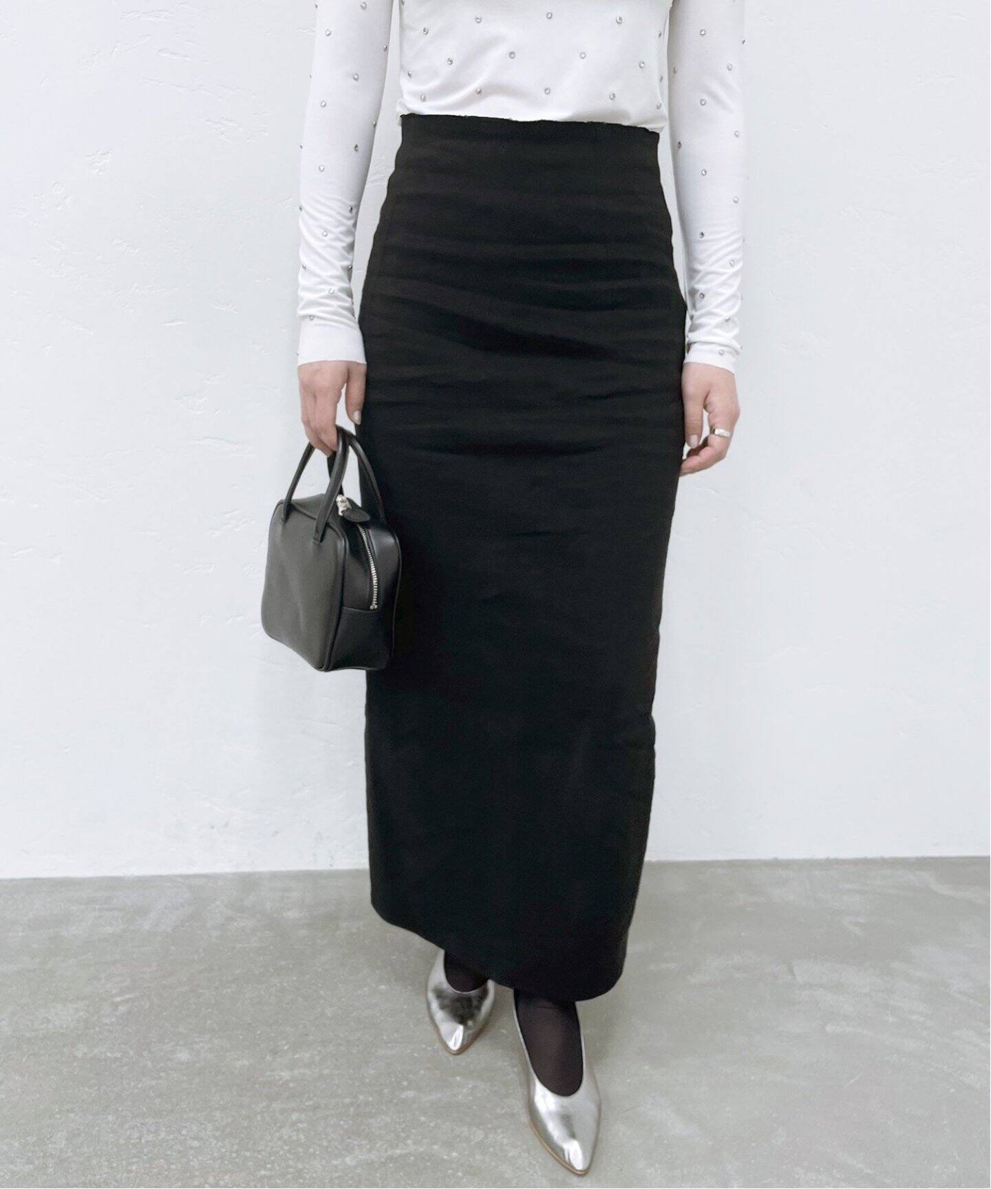 追加》abc ストレッチタイトスカート（ロング・マキシ丈スカート  