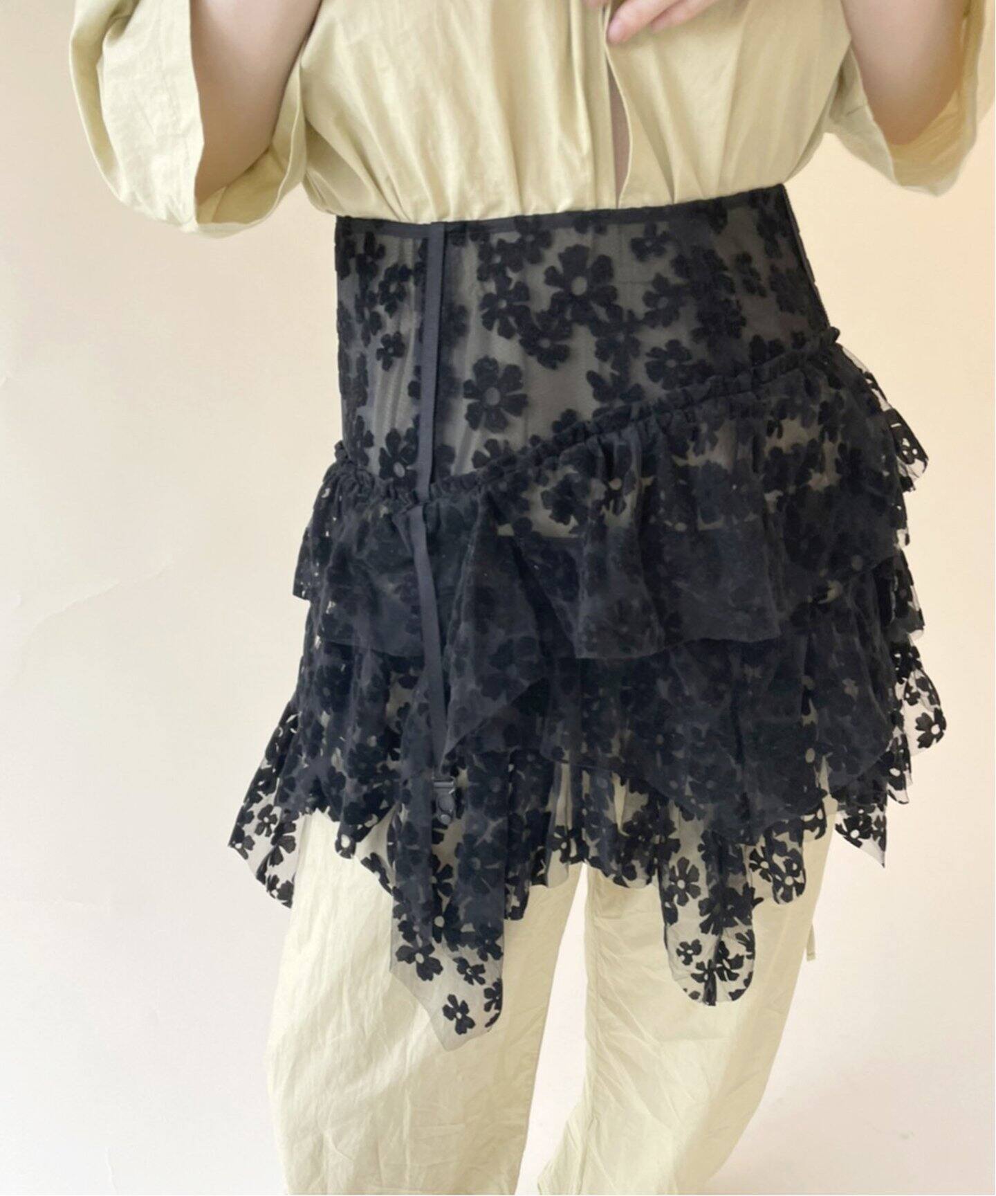 YUHAN WANG/ユハン ワン】floral flocked skirt（ミニスカート）｜EDIT 