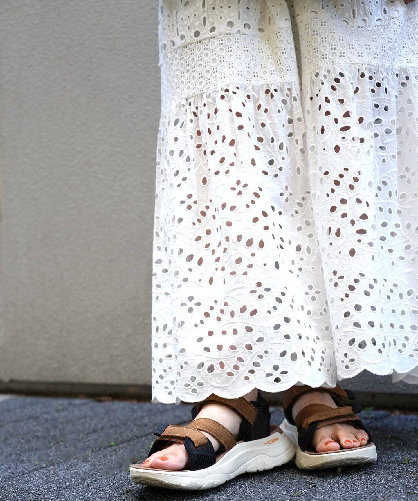 コットンレースティアードスカート（ロング・マキシ丈スカート）｜IENA  