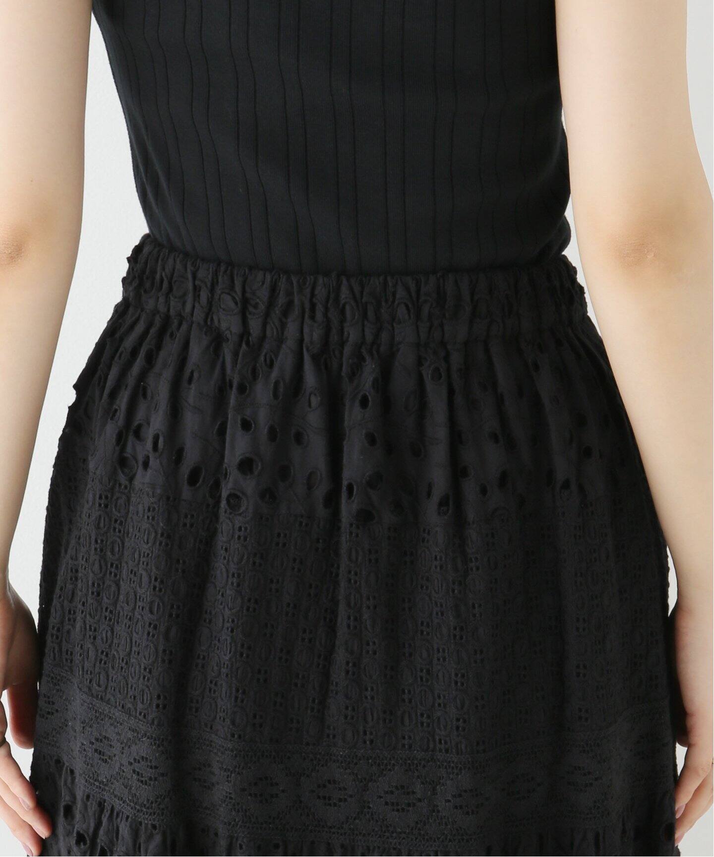 コットンレースティアードスカート（ロング・マキシ丈スカート）｜IENA  