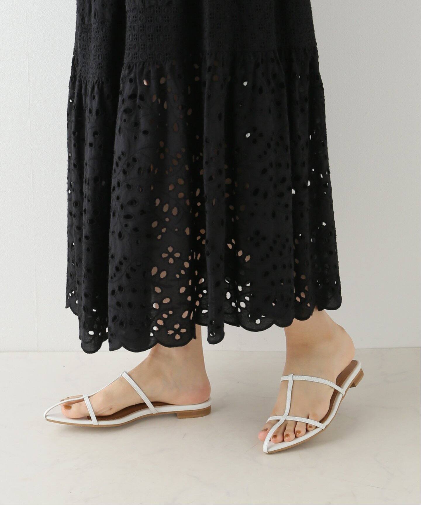 コットンレースティアードスカート（ロング・マキシ丈スカート）｜IENA  