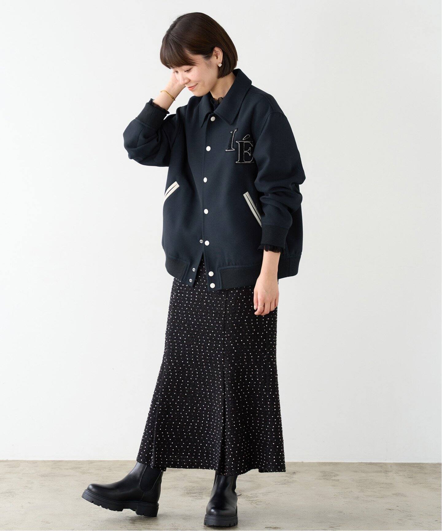 ドットツイード フレアスカート（ロング・マキシ丈スカート）｜IENA  