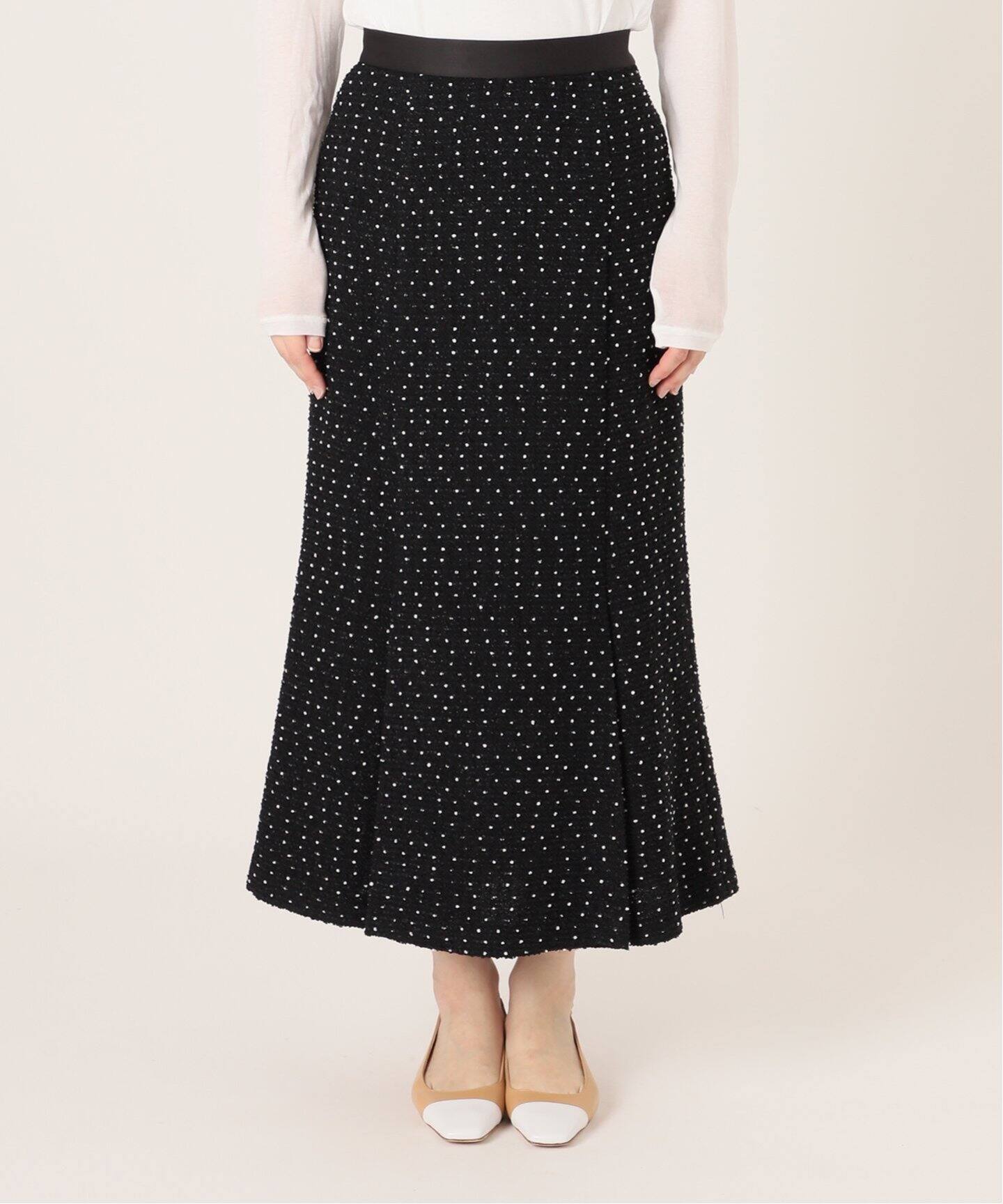 ドットツイード フレアスカート（ロング・マキシ丈スカート）｜IENA  