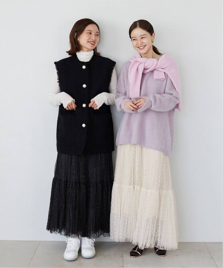 ドットチュールプリーツスカート（ロング・マキシ丈スカート）｜IENA  