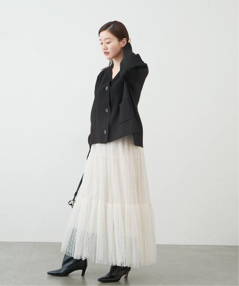 ドットチュールプリーツスカート（ロング・マキシ丈スカート）｜IENA  